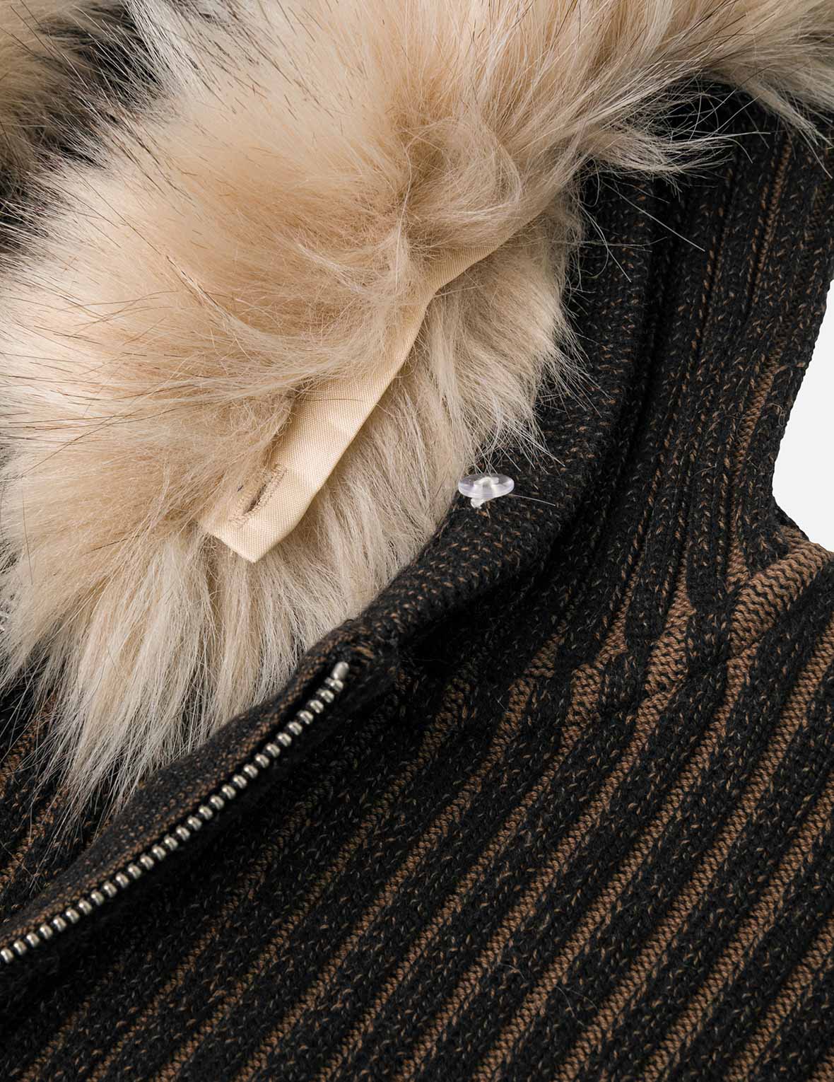 Logo Rope Embroidery Regular Fit Knitted Jacket with Hooded