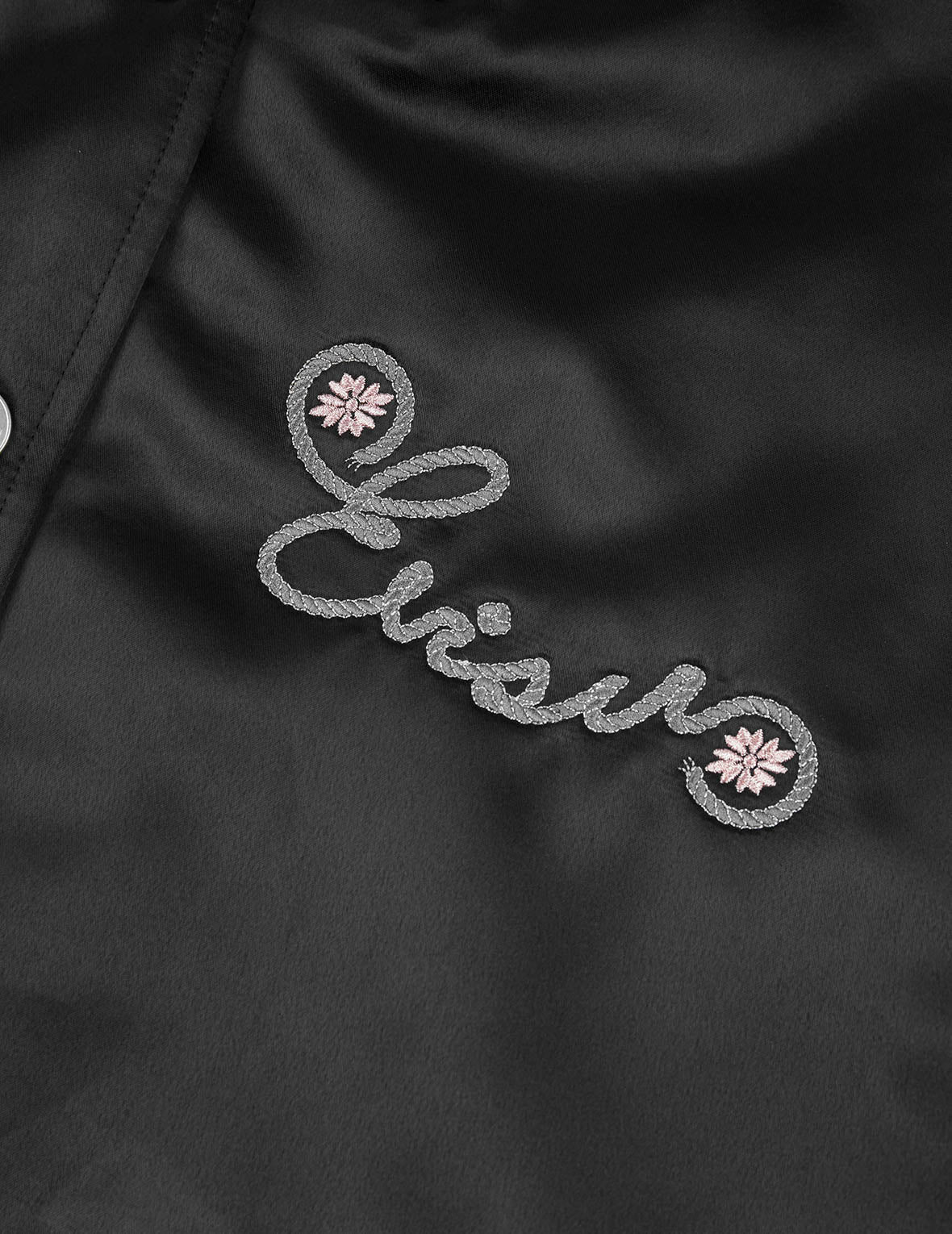 Logo and Fuzzy Cat Embroidery Fashion Fit Varsity Jacket