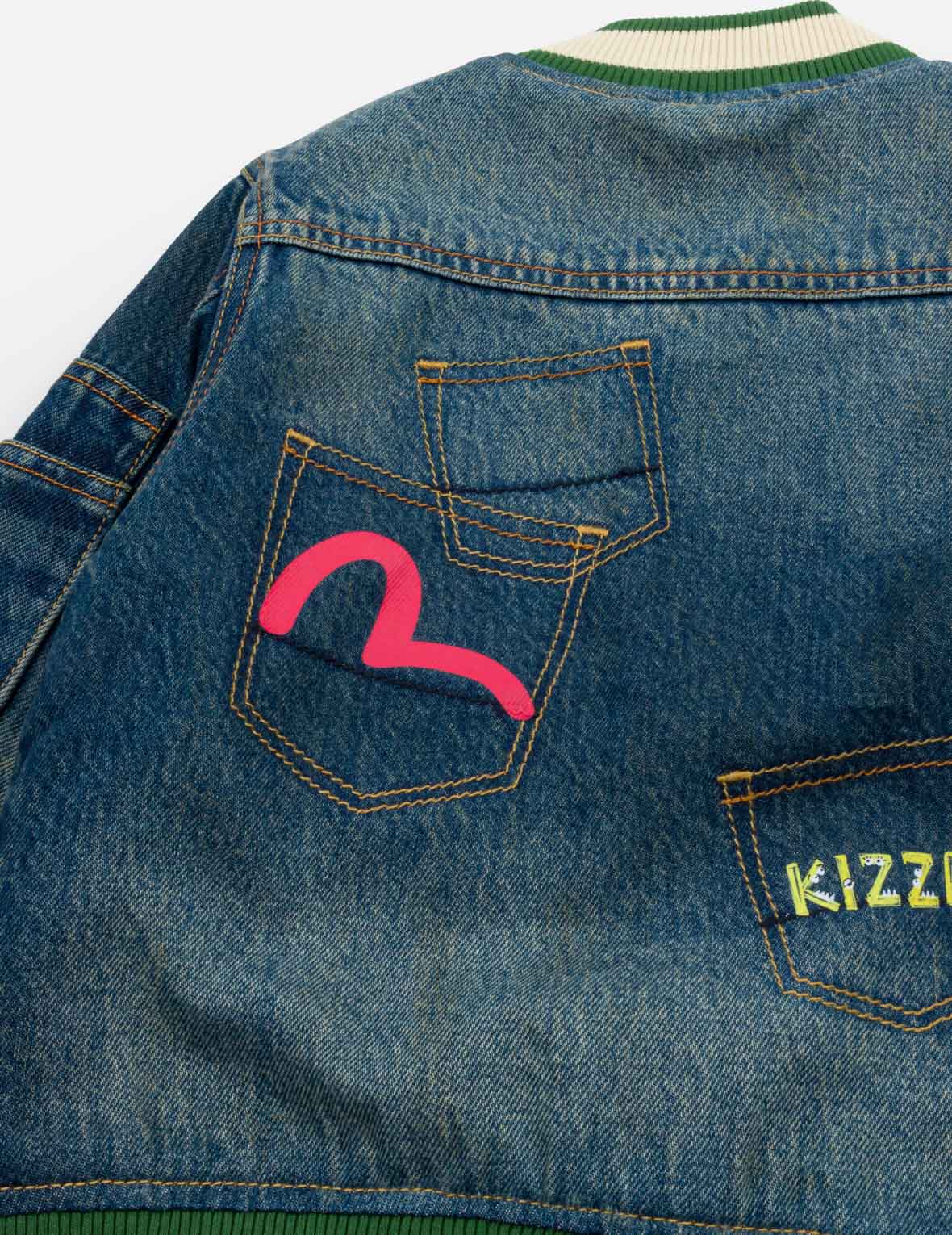 Seagull Multi-Pocket Denim Bomber Jacket