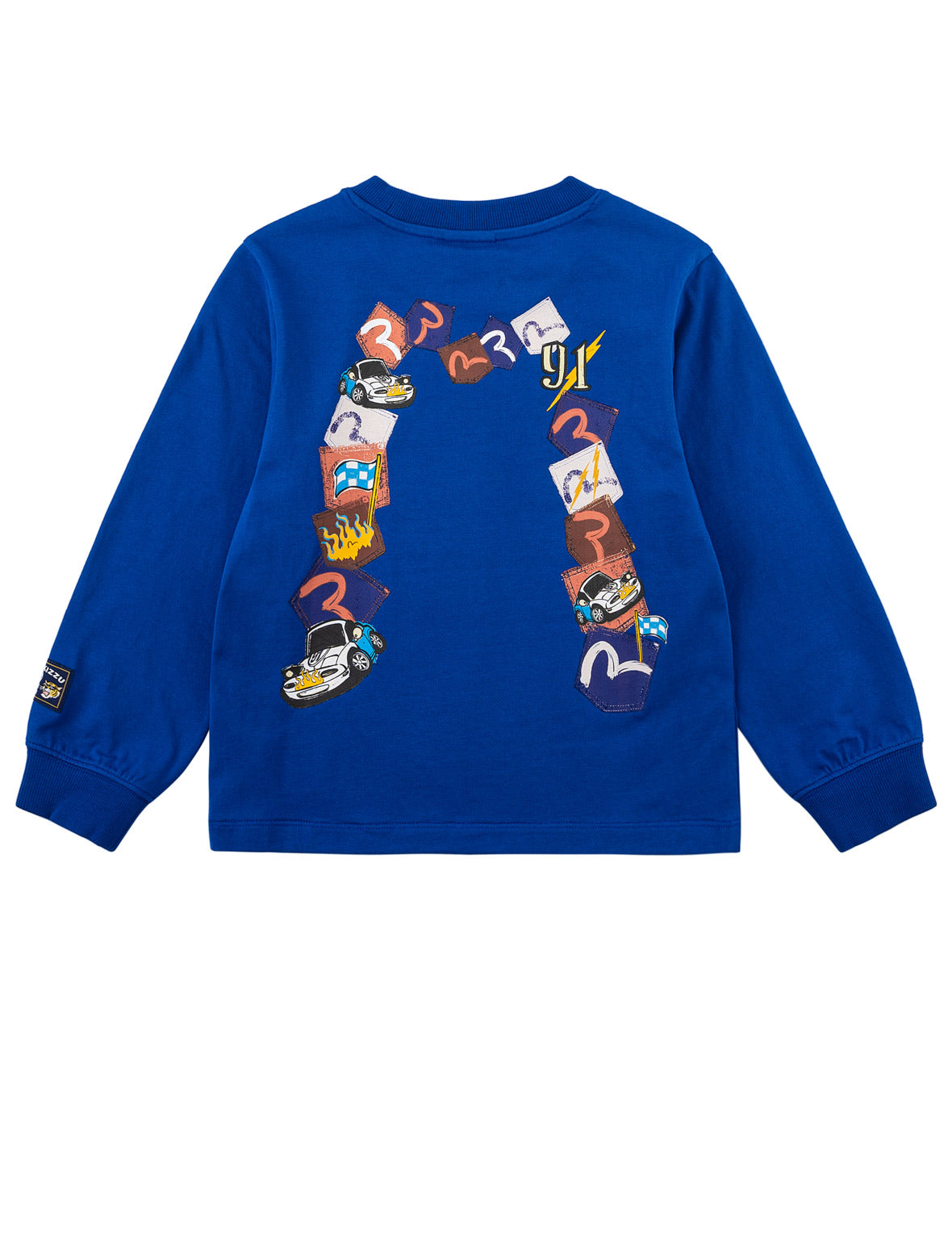 Racing Car Daicock Multi-Pocket Print Long-Sleeve T-Shirt