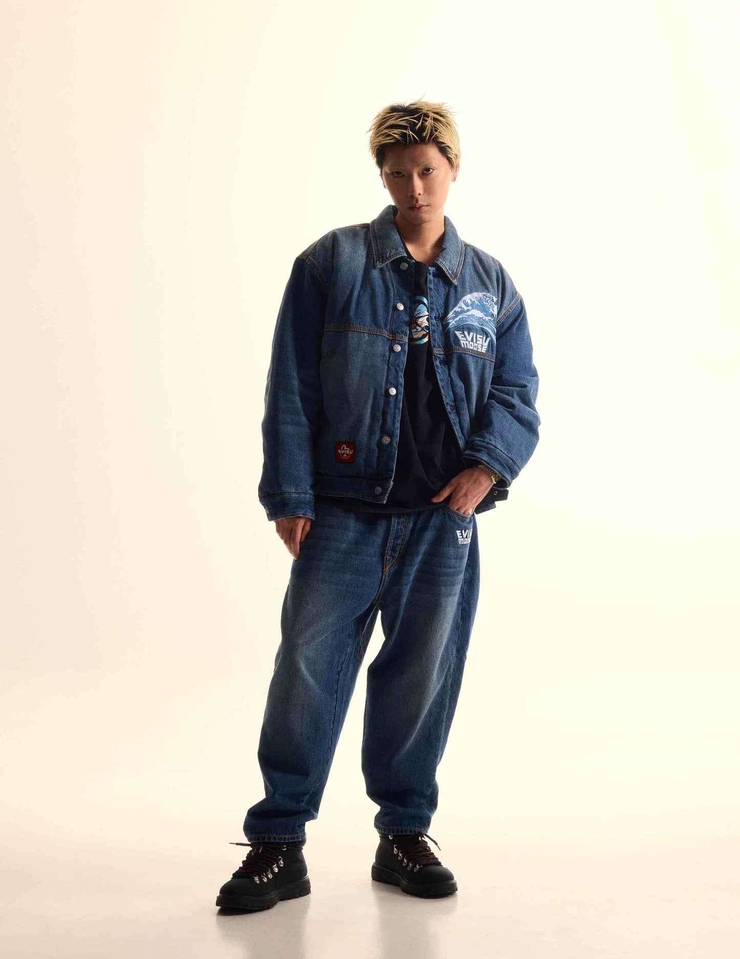 EVISU X MOOSE KNUCKLES 浮世绘牛仔裤