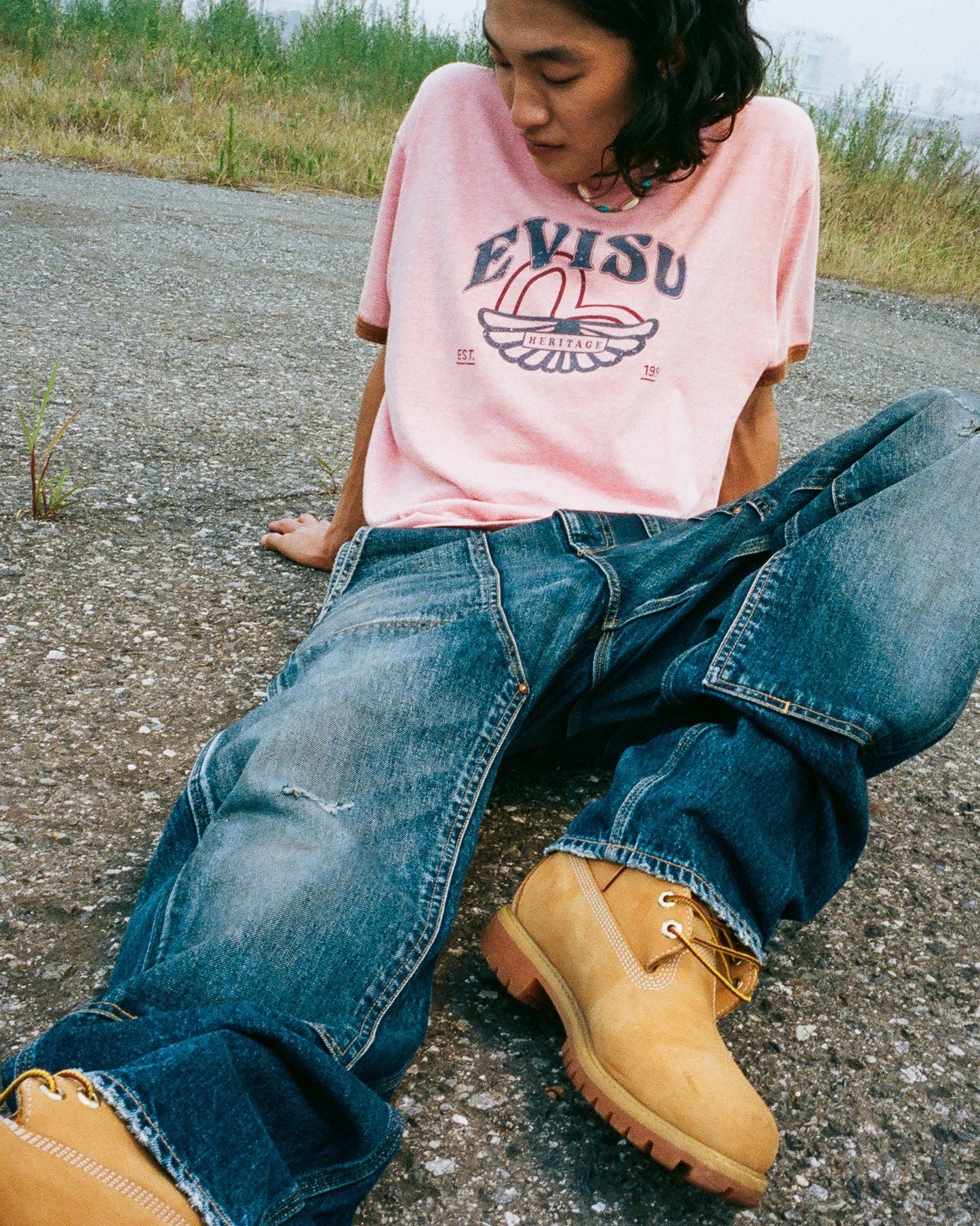 洗水海鸥和商标印花常规版型T恤