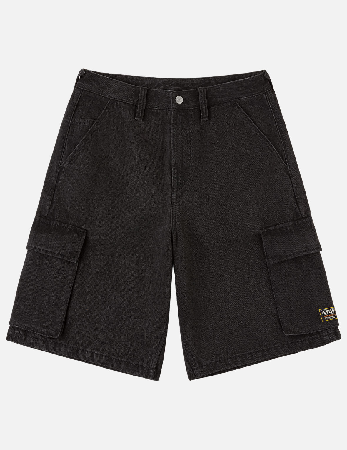 Multi-Pocket Seagull Black Jorts