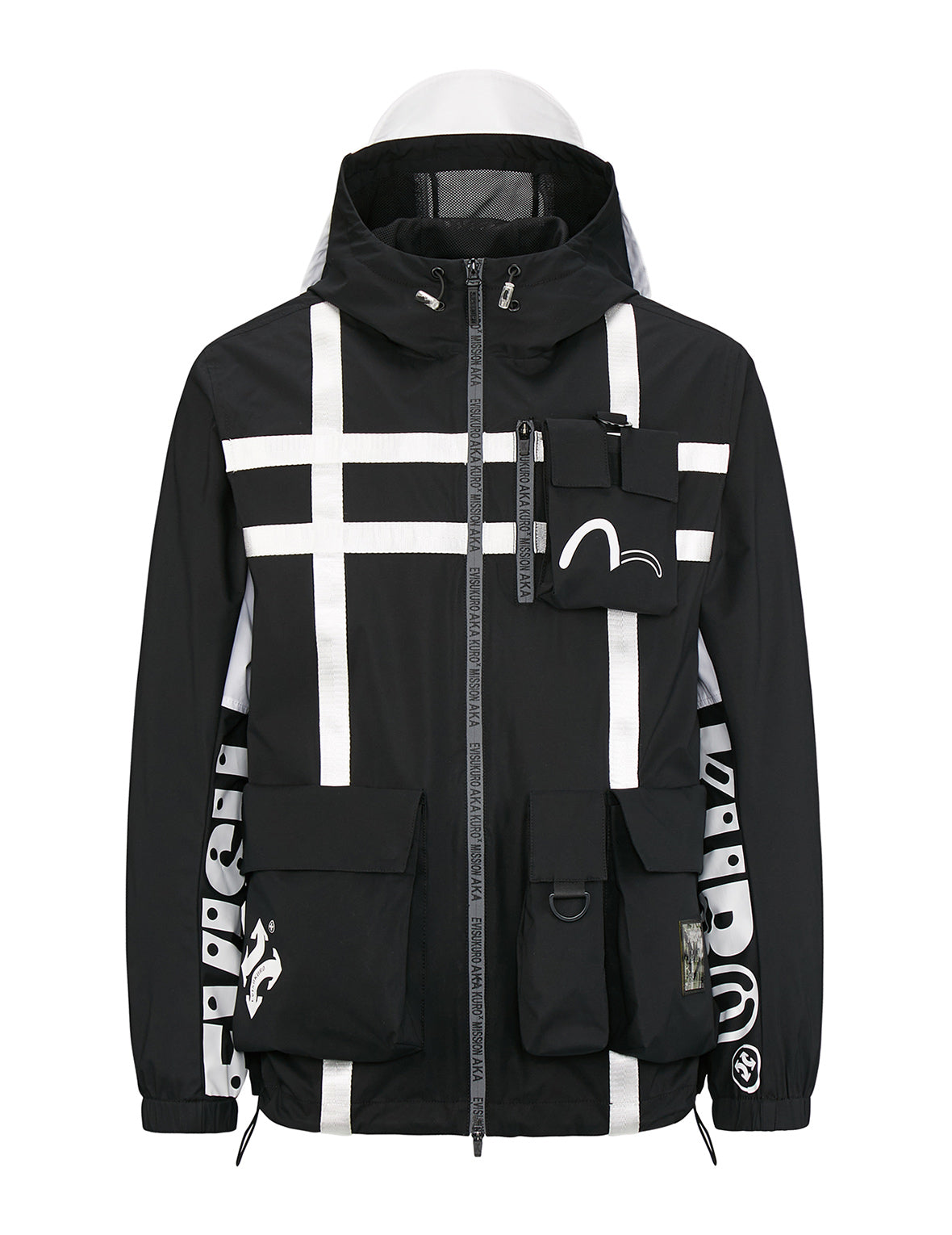 Reflective Herringbone Strap Windbreaker