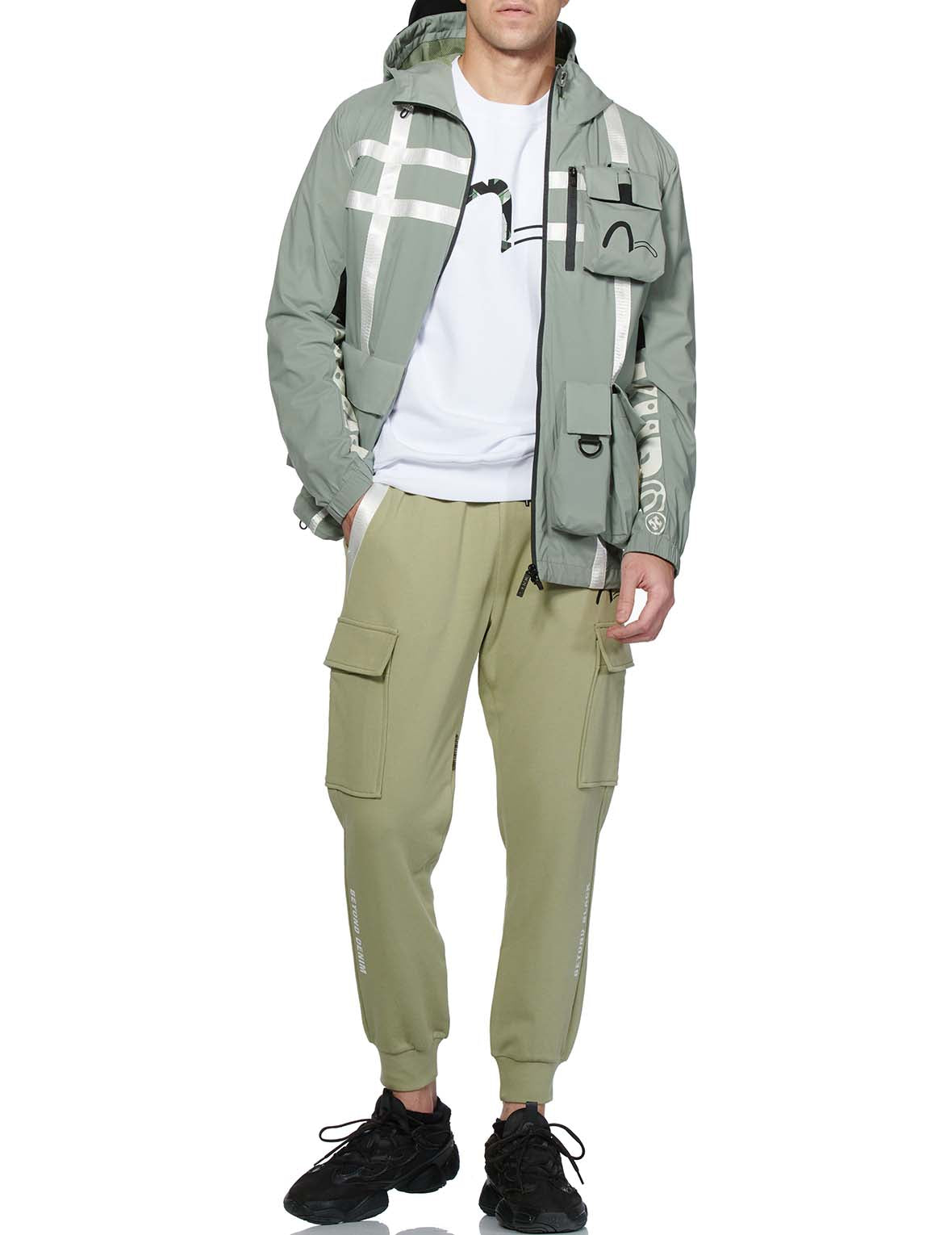 Reflective Herringbone Strap Windbreaker