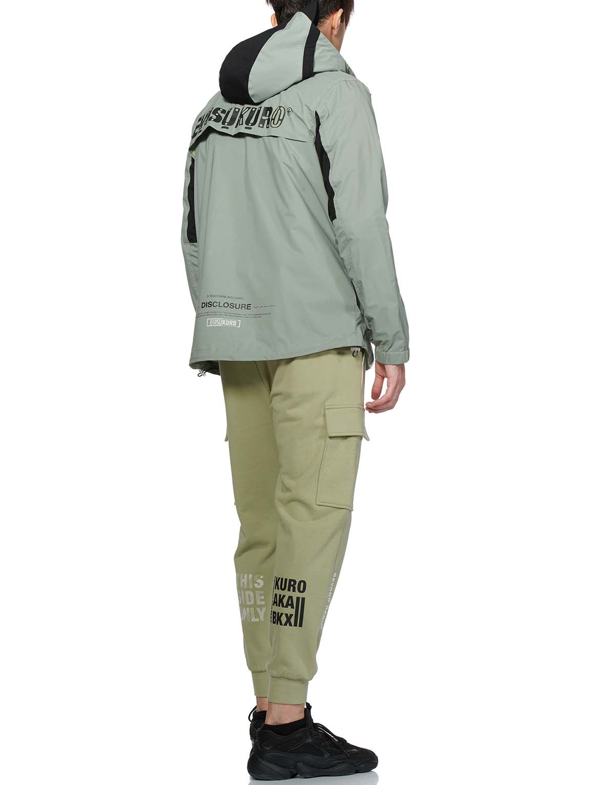 Reflective Herringbone Strap Windbreaker