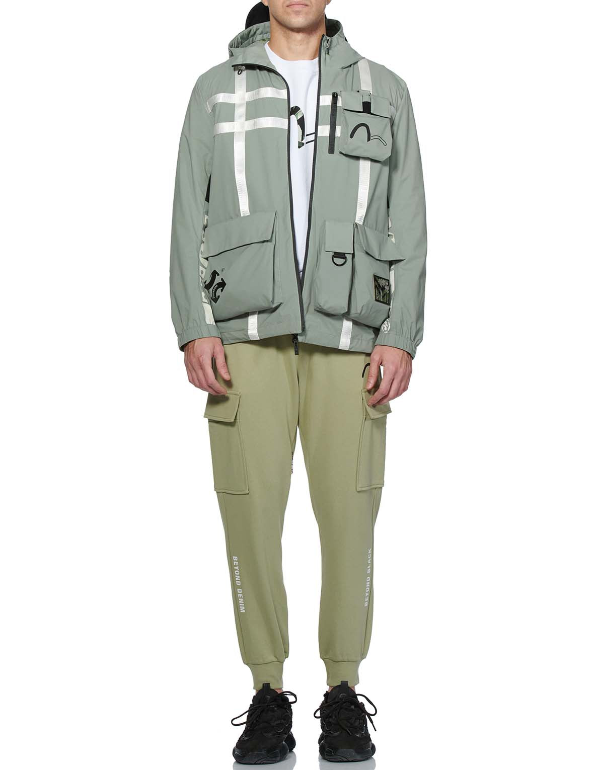 Reflective Herringbone Strap Windbreaker