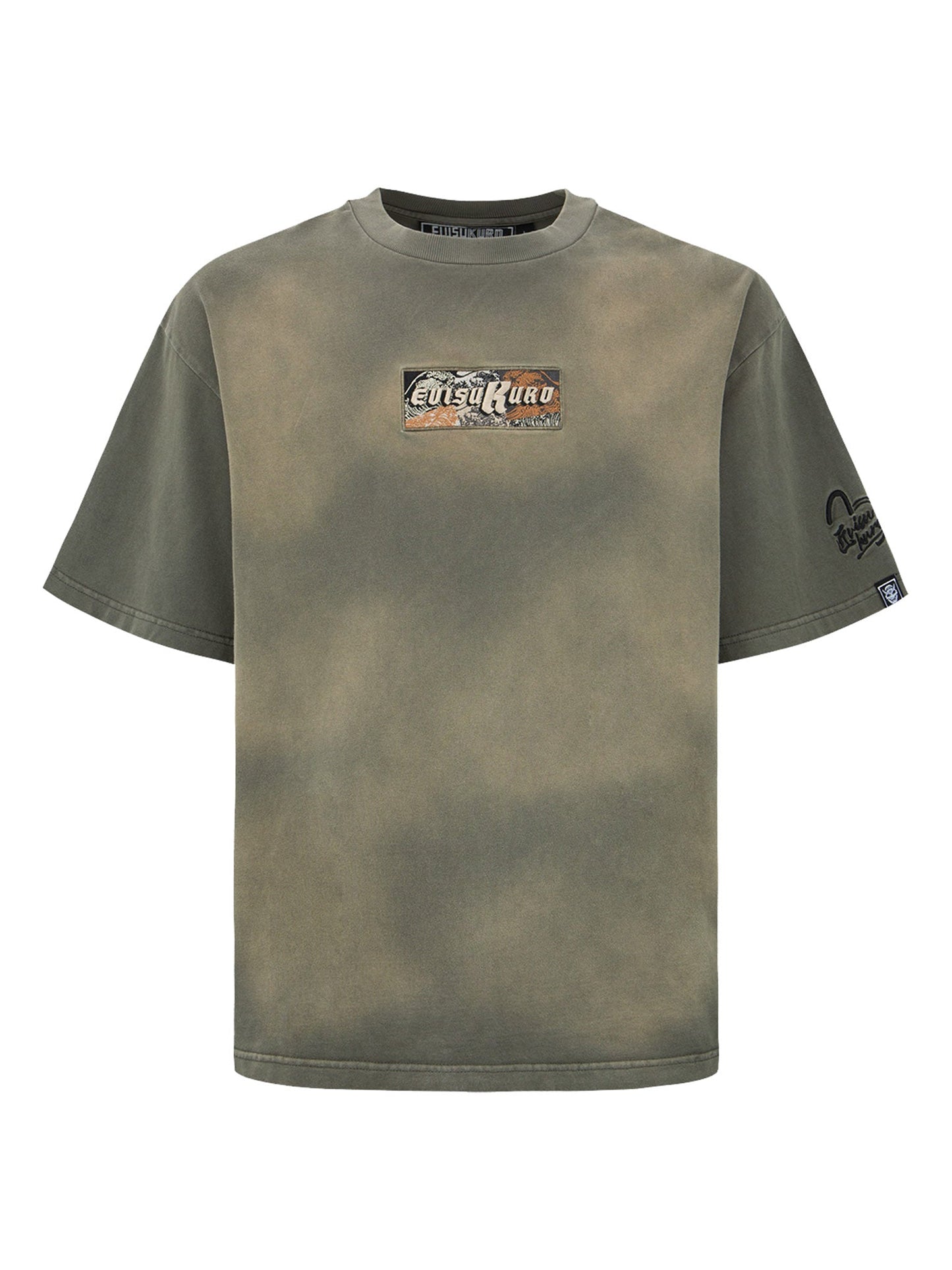 浮世绘海浪Logo刺绣T恤