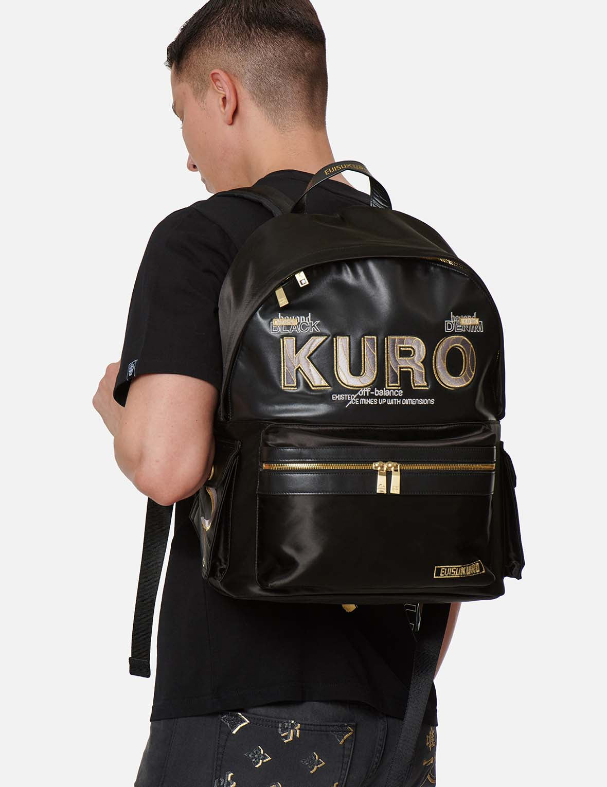 Wave Infused Logo Embroidered Backpack
