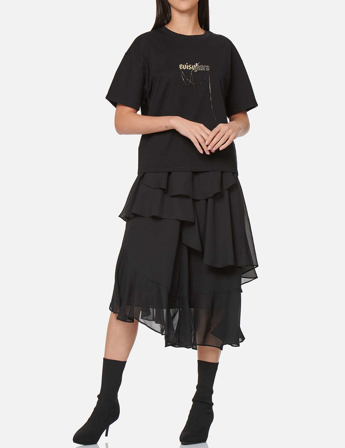 Draped Metal Chain T-shirt