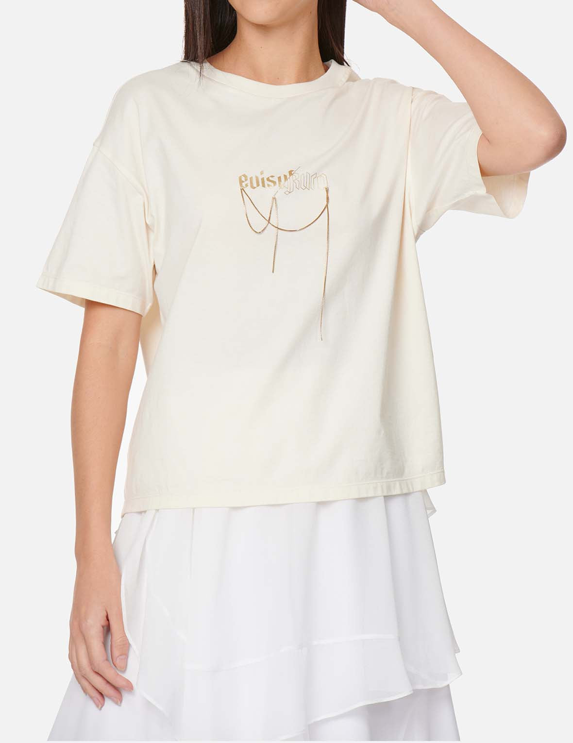 Draped Metal Chain T-shirt
