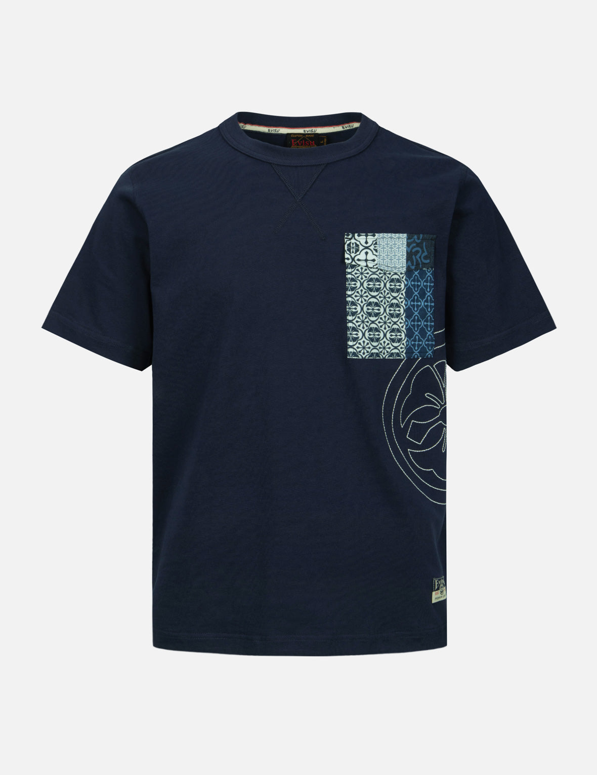 Kamon Stitching with Patterned Pocket Regular Fit T-shirt