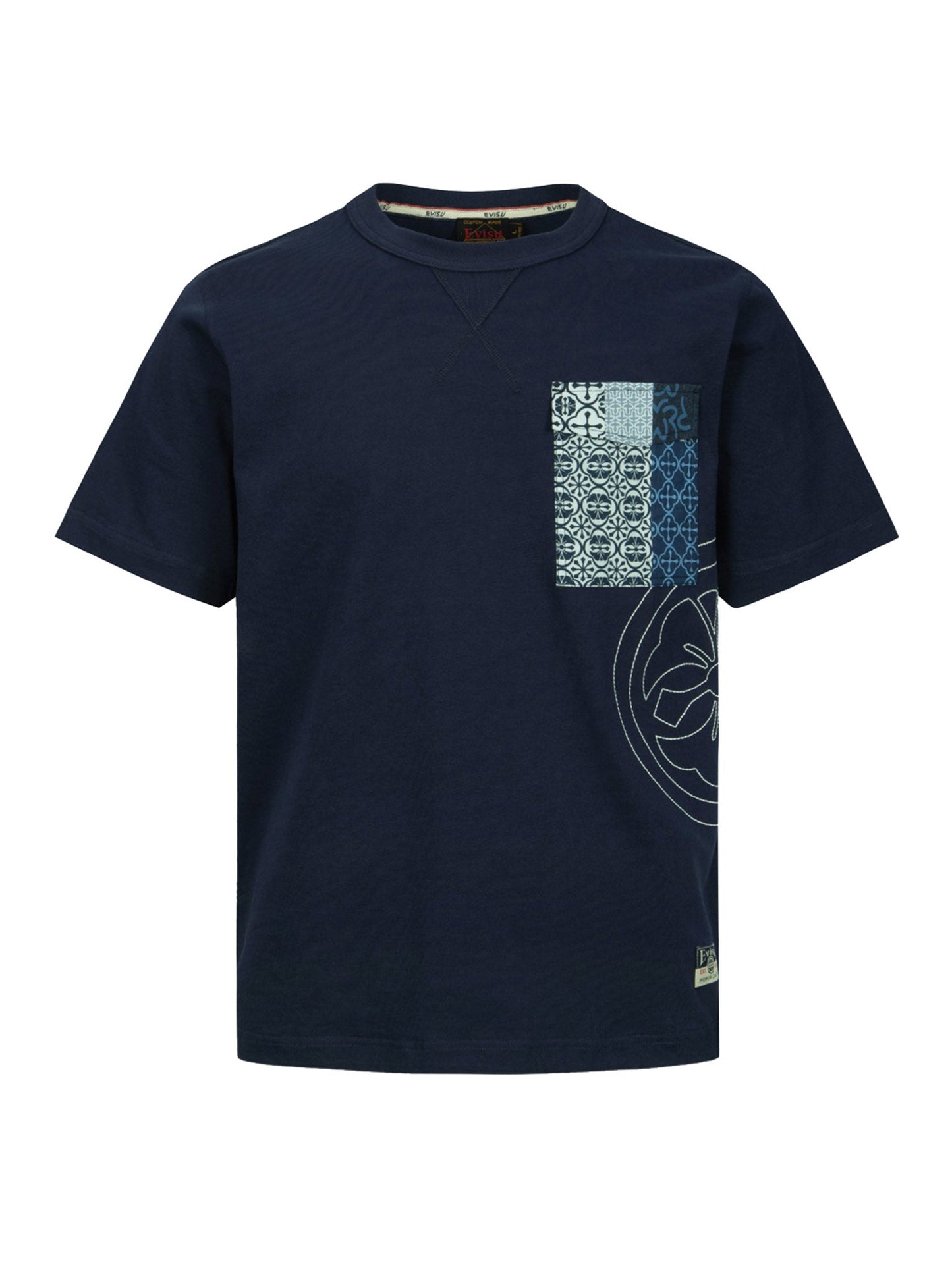 Kamon Stitching with Patterned Pocket Regular Fit T-shirt