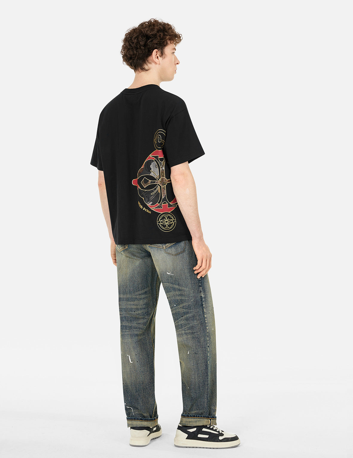 7-Pocket Design Vintage Washed Loose Fit Jeans #2038
