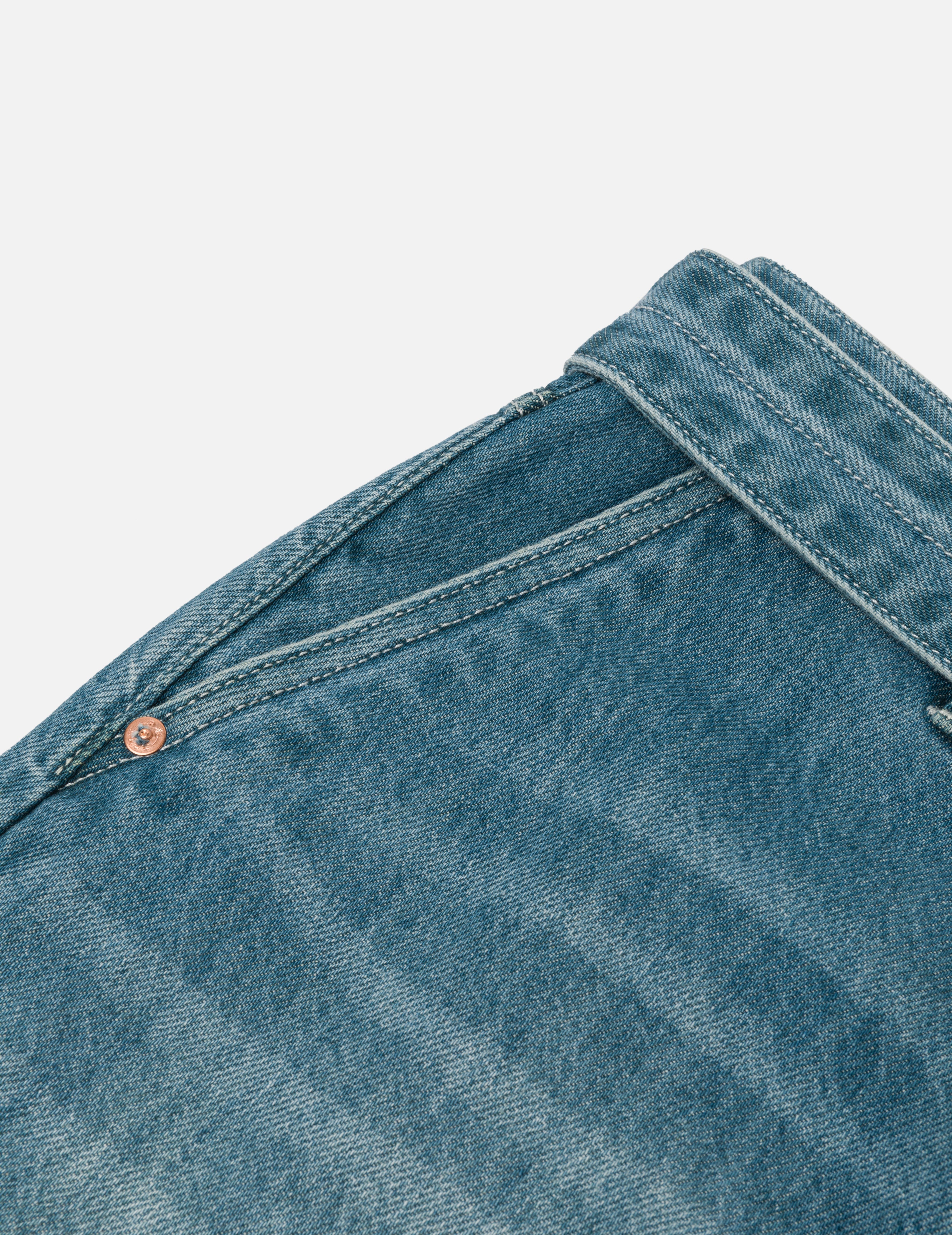 趣味海鸥印花口袋宽松版型牛仔裤 #2038