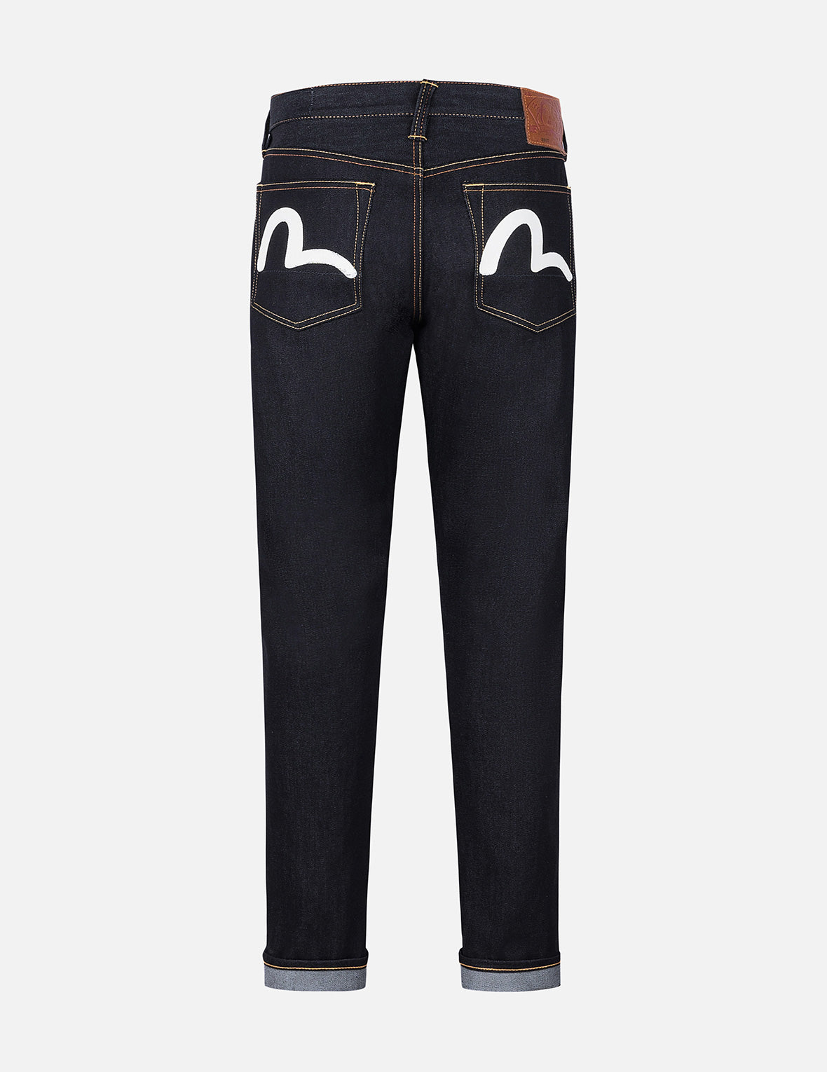 Ecru Seagull Print Taper Fit Jeans #2017