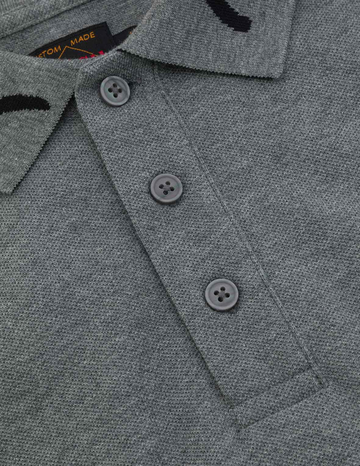 Logo Embroidery and Seagull Motif Collar Relax Fit Polo Shirt