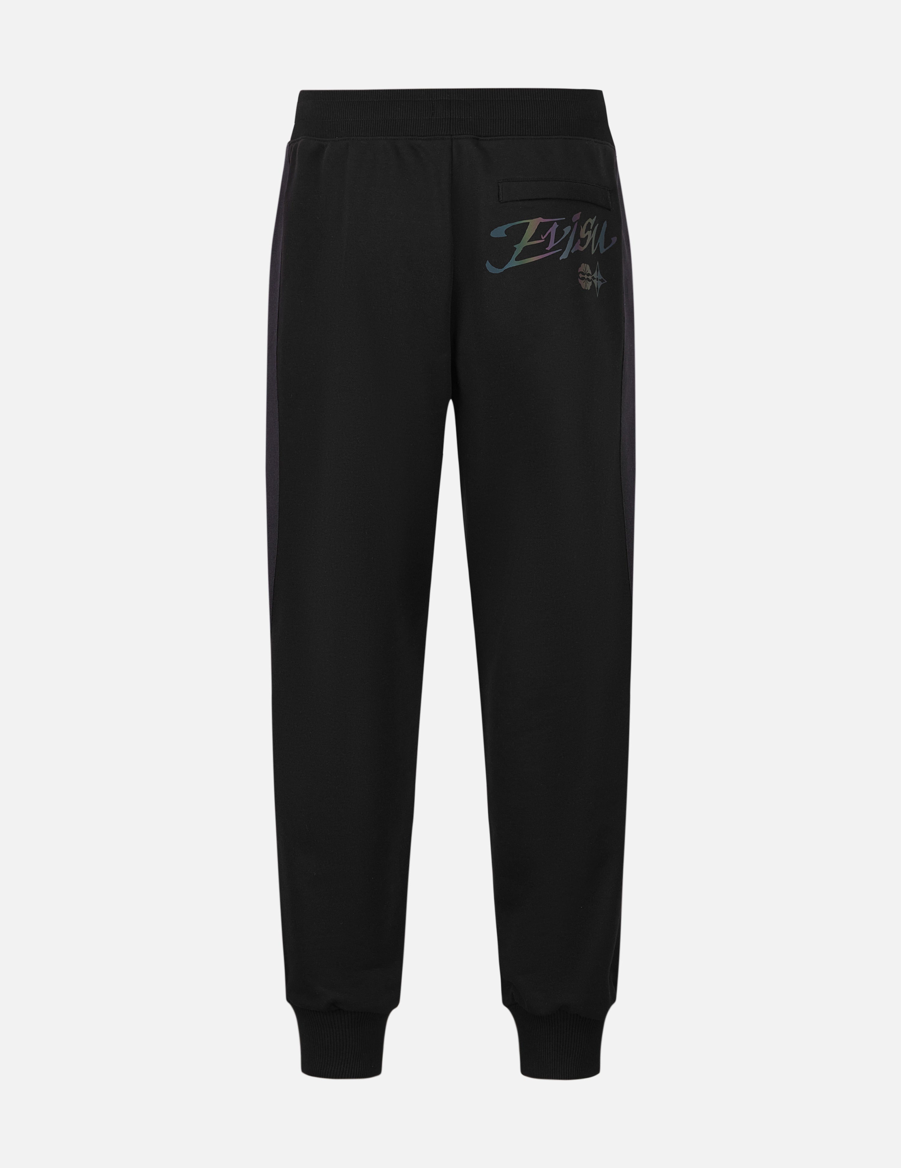 Panel Blocking with Colorful Logo Print Relax Fit Sweatpants