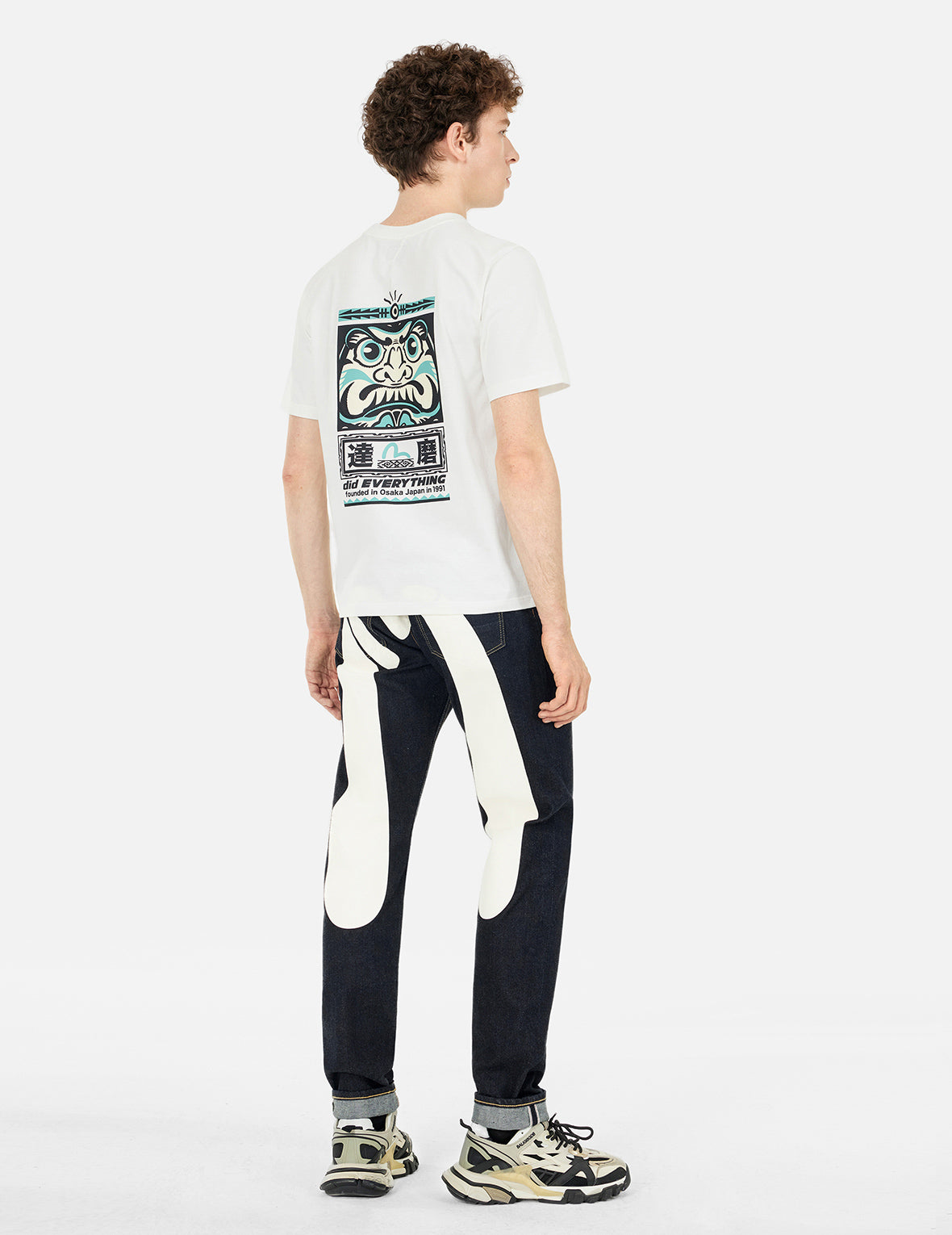 Seagull and Daruma Totem Print Regular Fit T-shirt