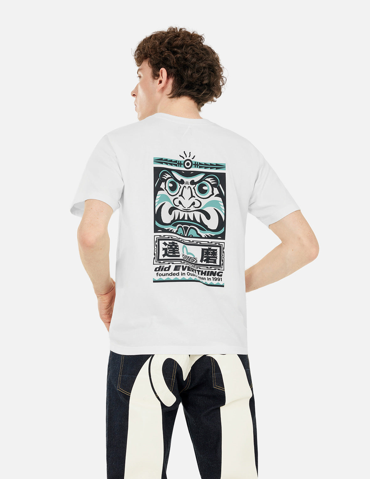 Seagull and Daruma Totem Print Regular Fit T-shirt