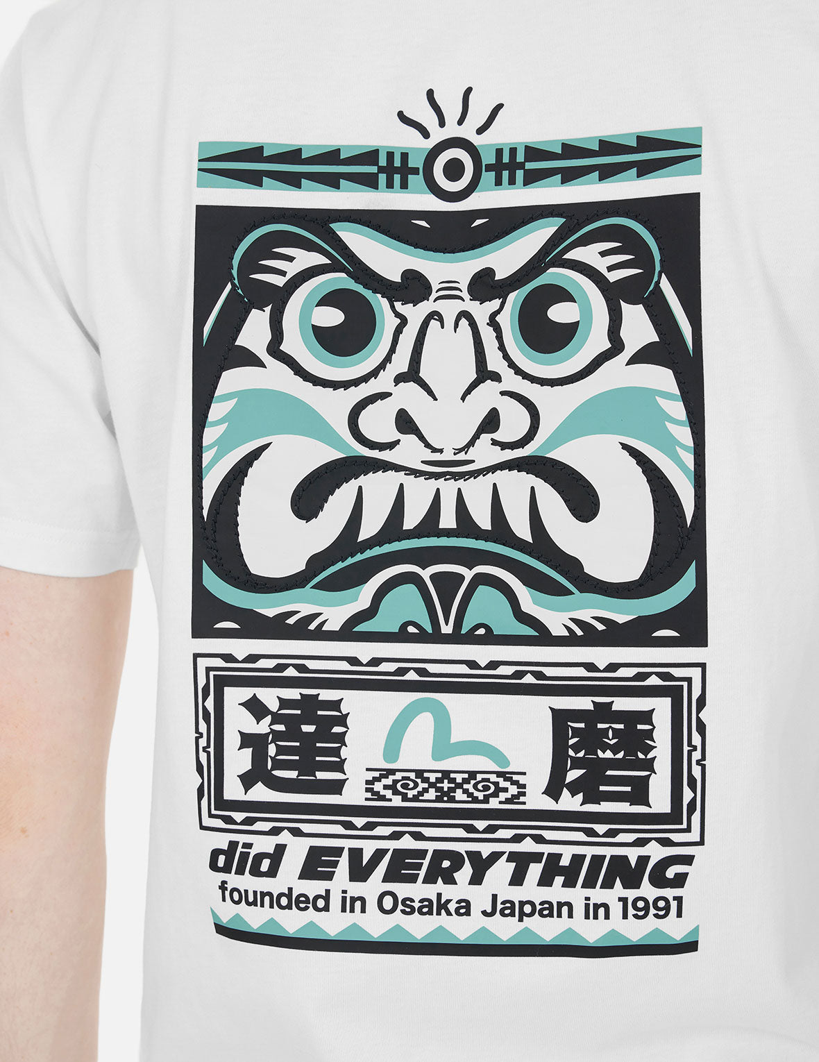 Seagull and Daruma Totem Print Regular Fit T-shirt