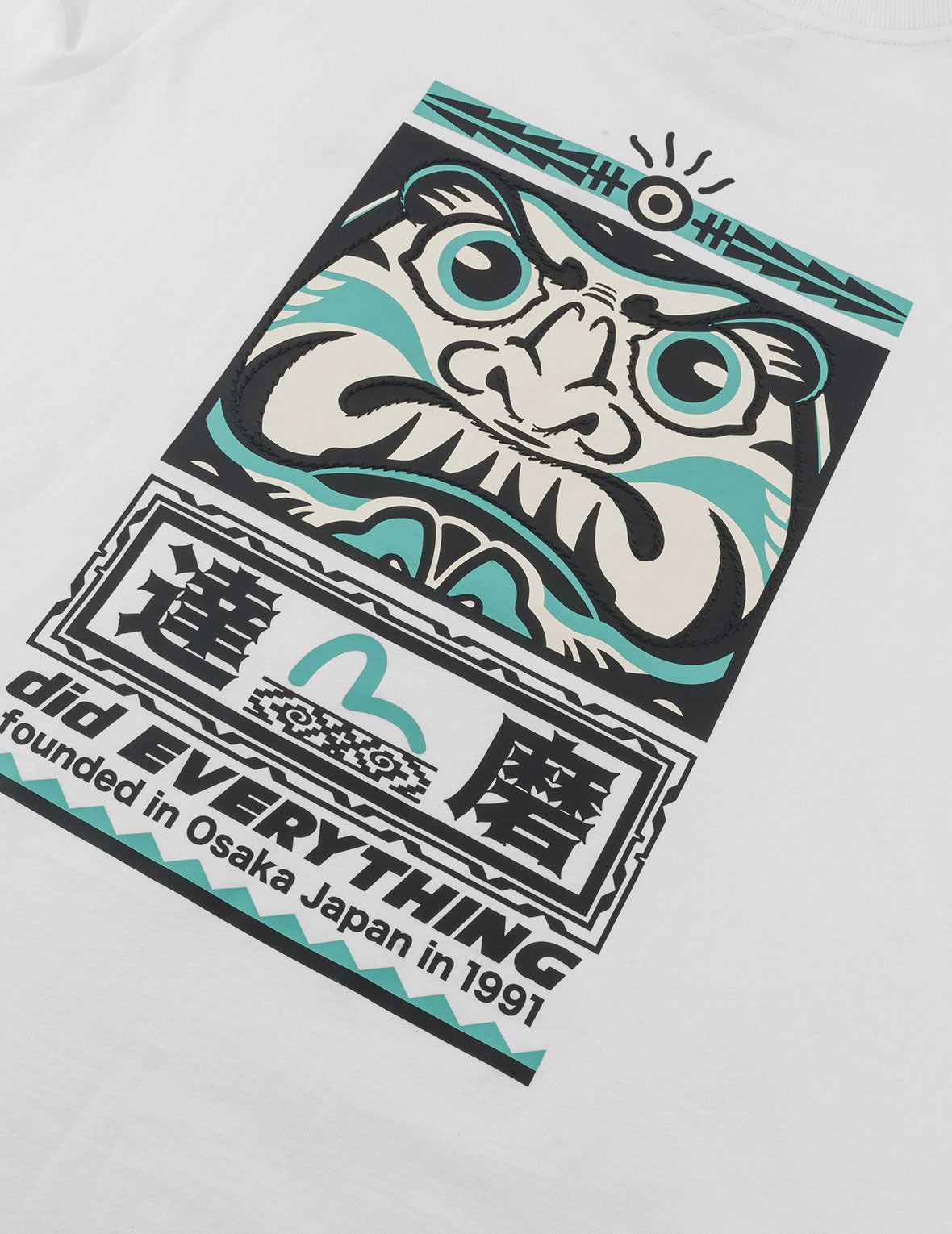 Seagull and Daruma Totem Print Regular Fit T-shirt