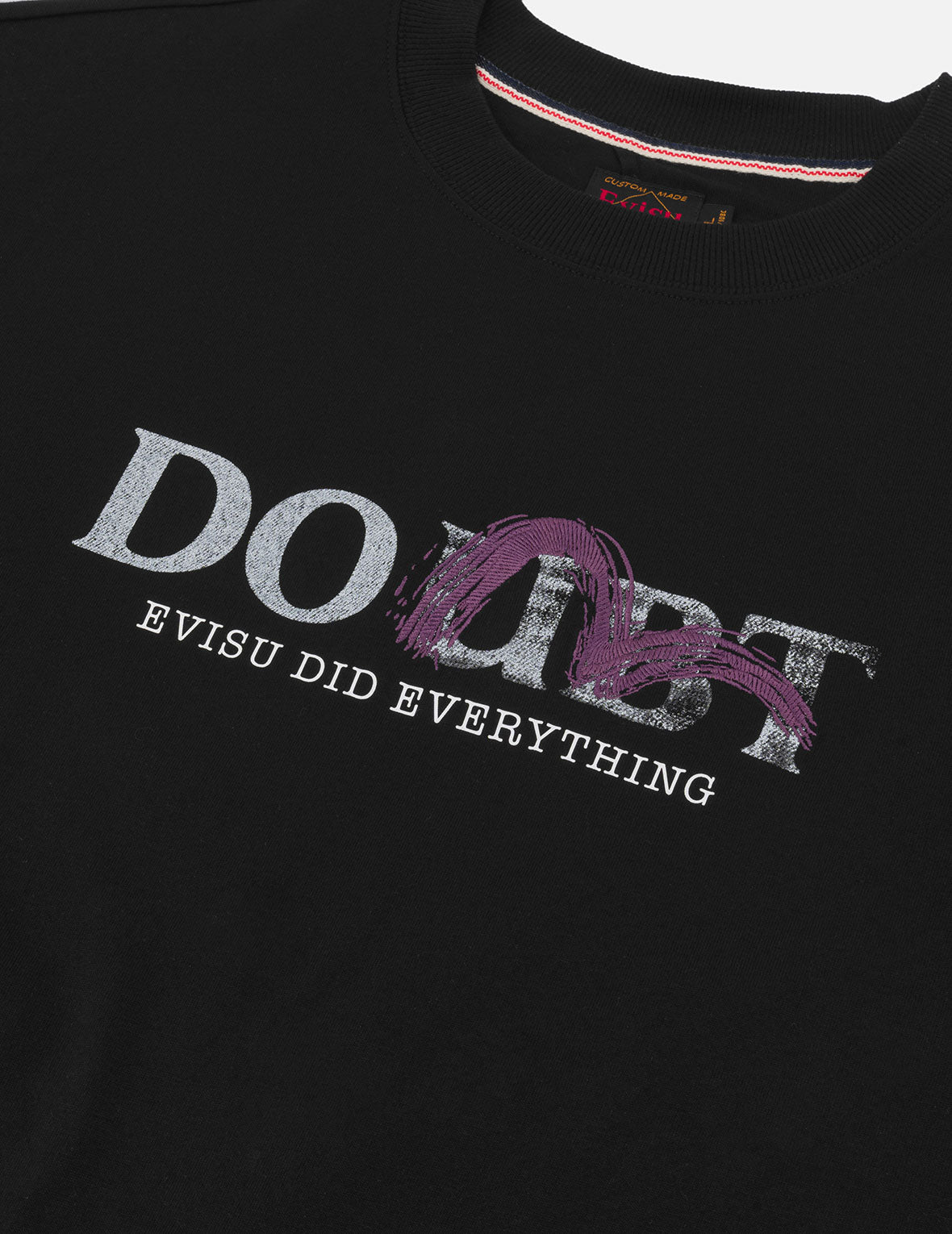 笔刷海鸥和口号印花宽版休闲T恤