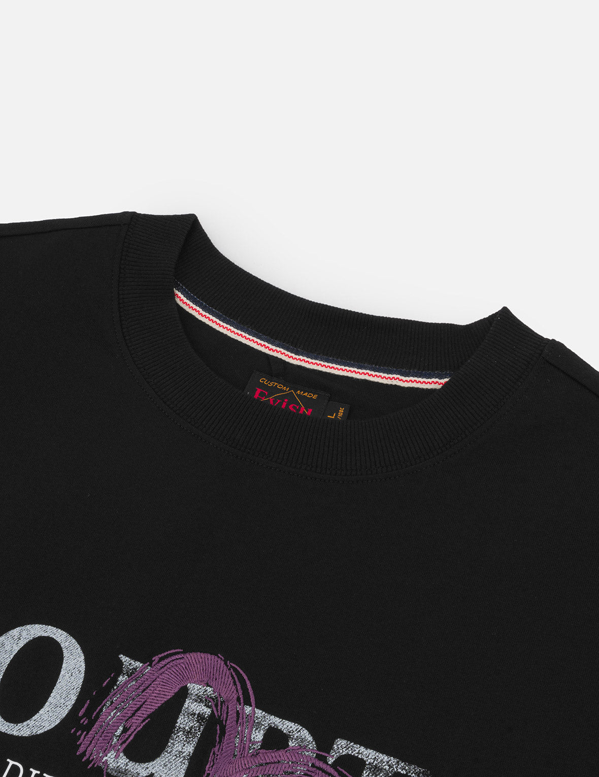 笔刷海鸥和口号印花宽版休闲T恤