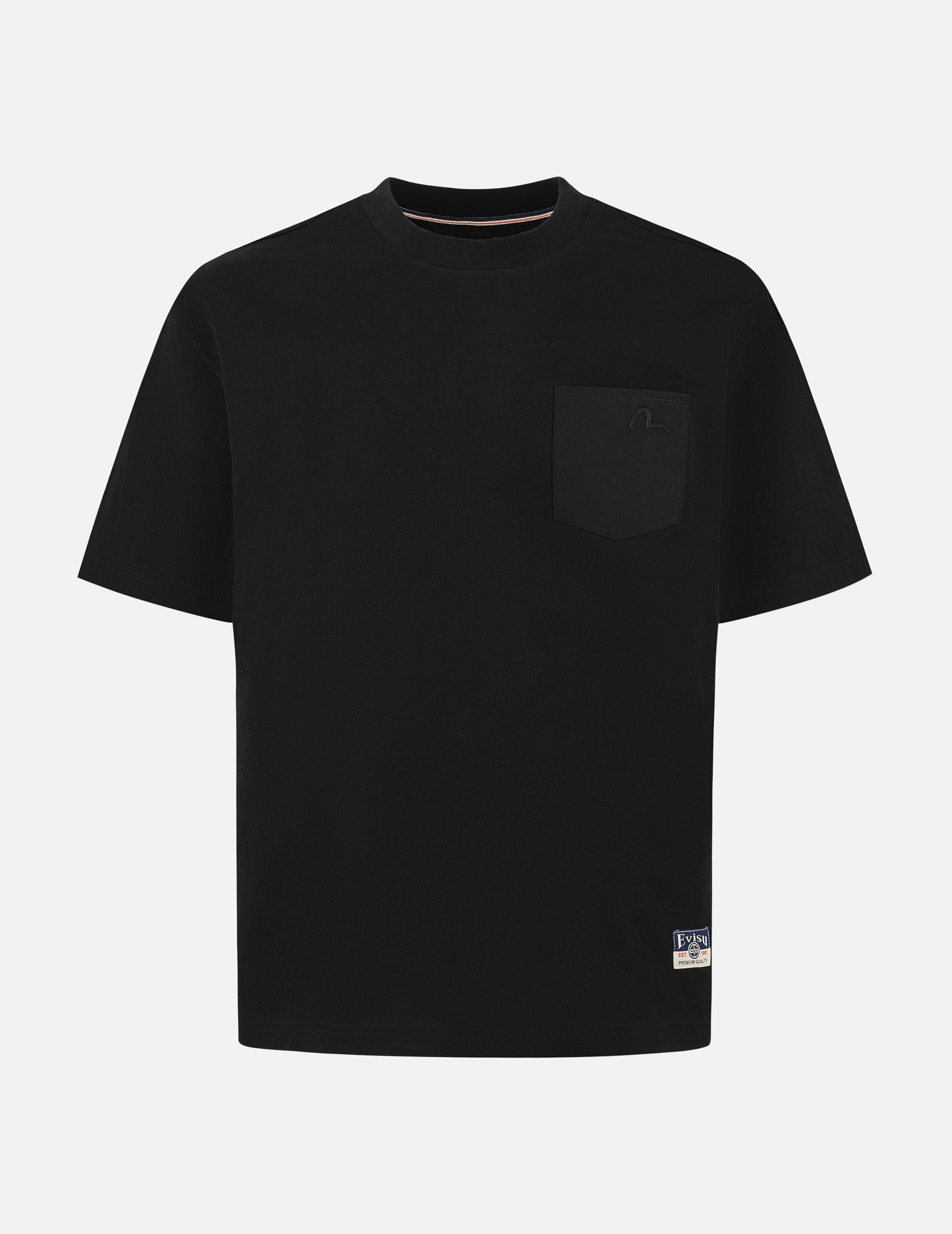 海鸥刺绣缝线口袋宽版休闲T恤