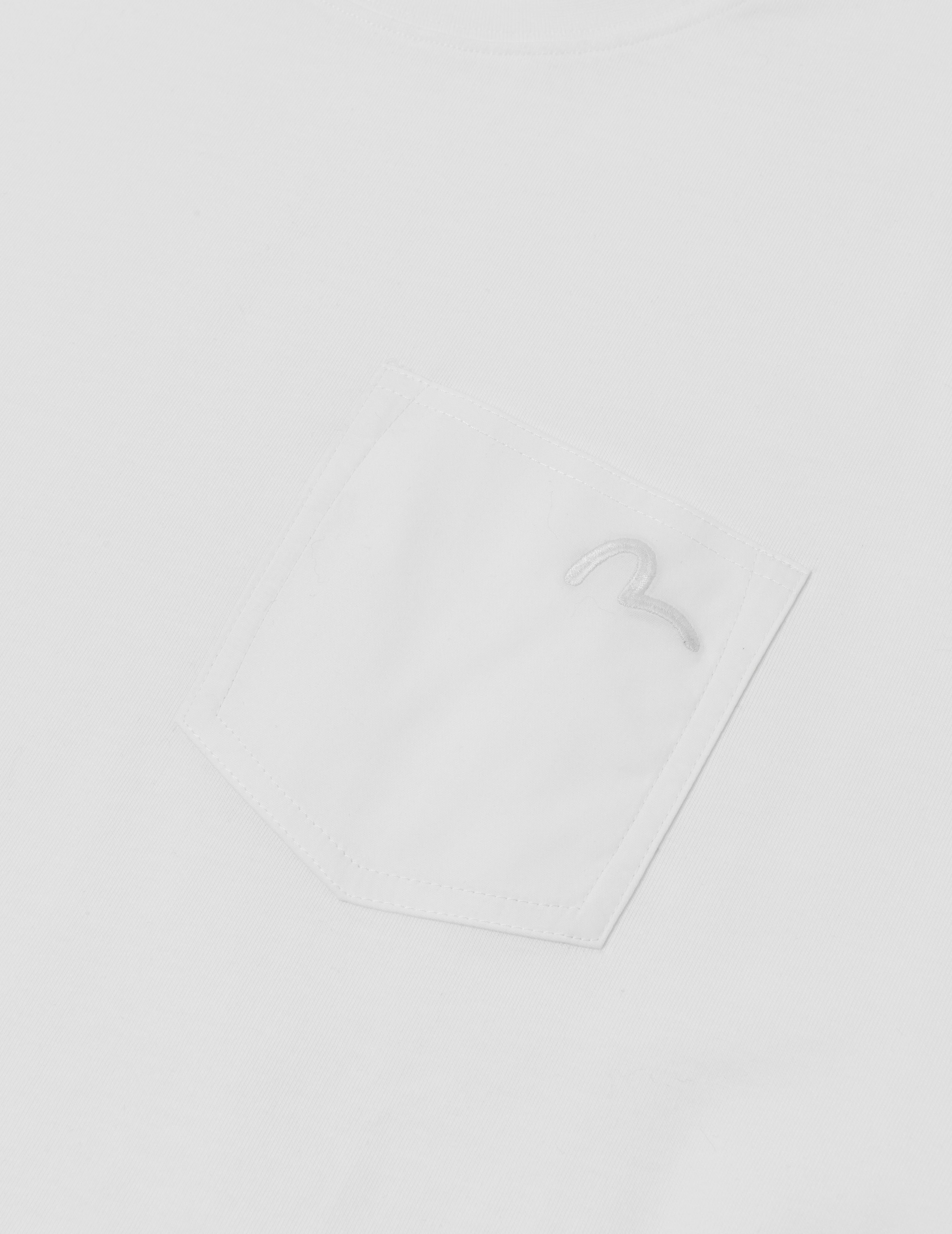 海鸥刺绣缝线口袋宽版休闲T恤