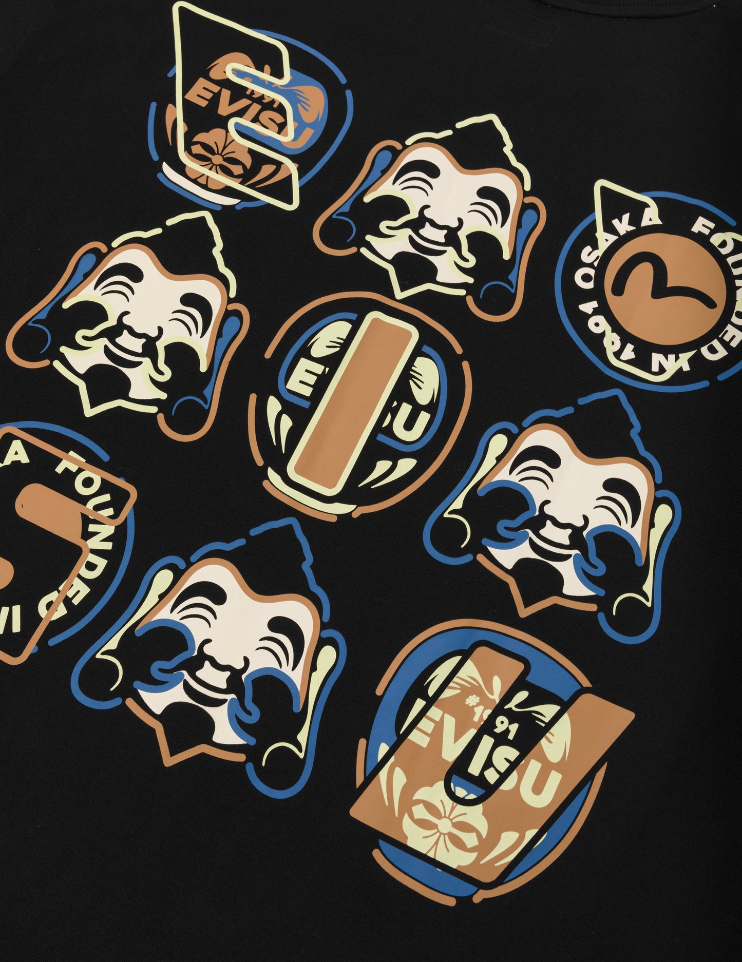 Godhead and Daruma Print Loose Fit T-Shirt