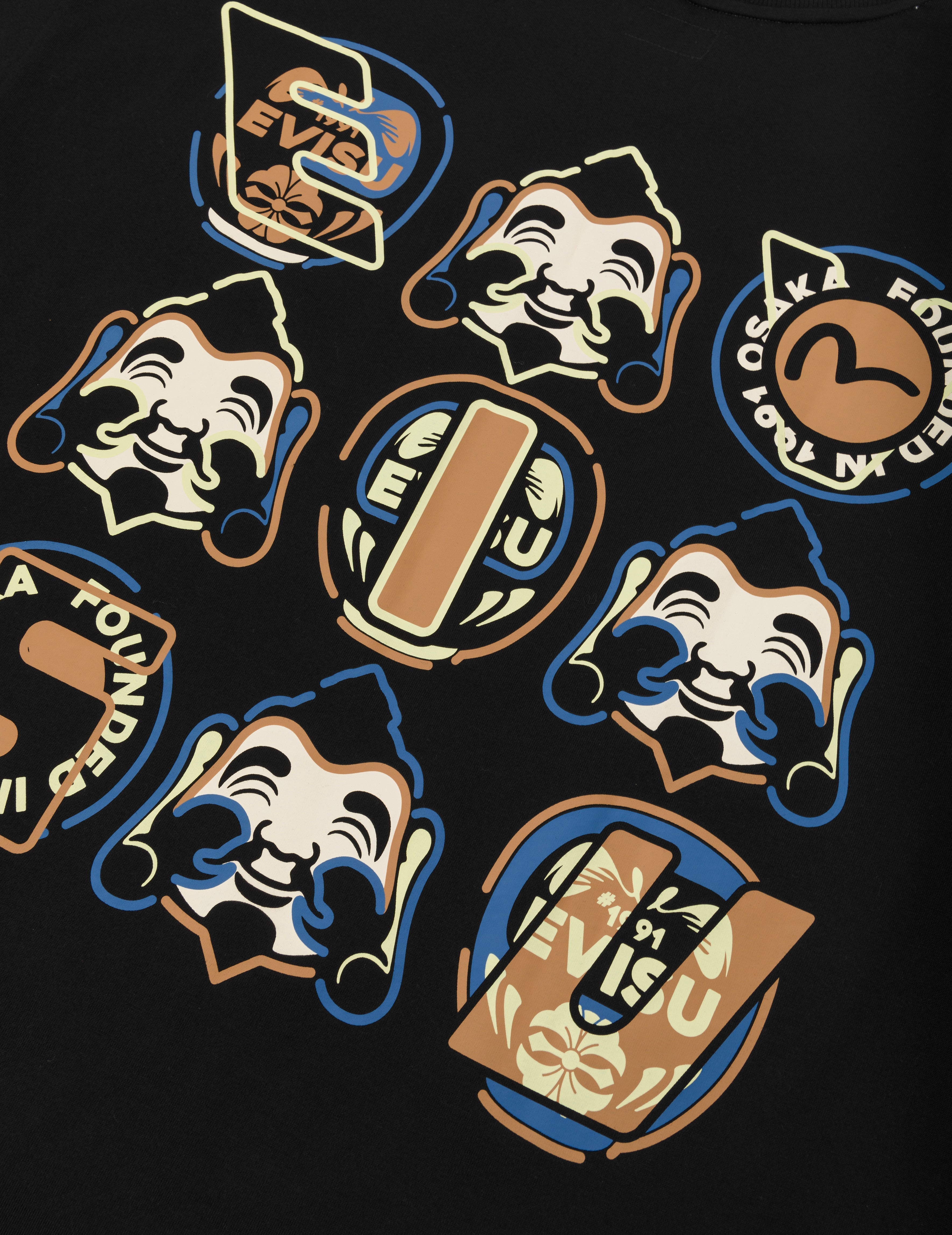 Godhead and Daruma Print Loose Fit T-Shirt