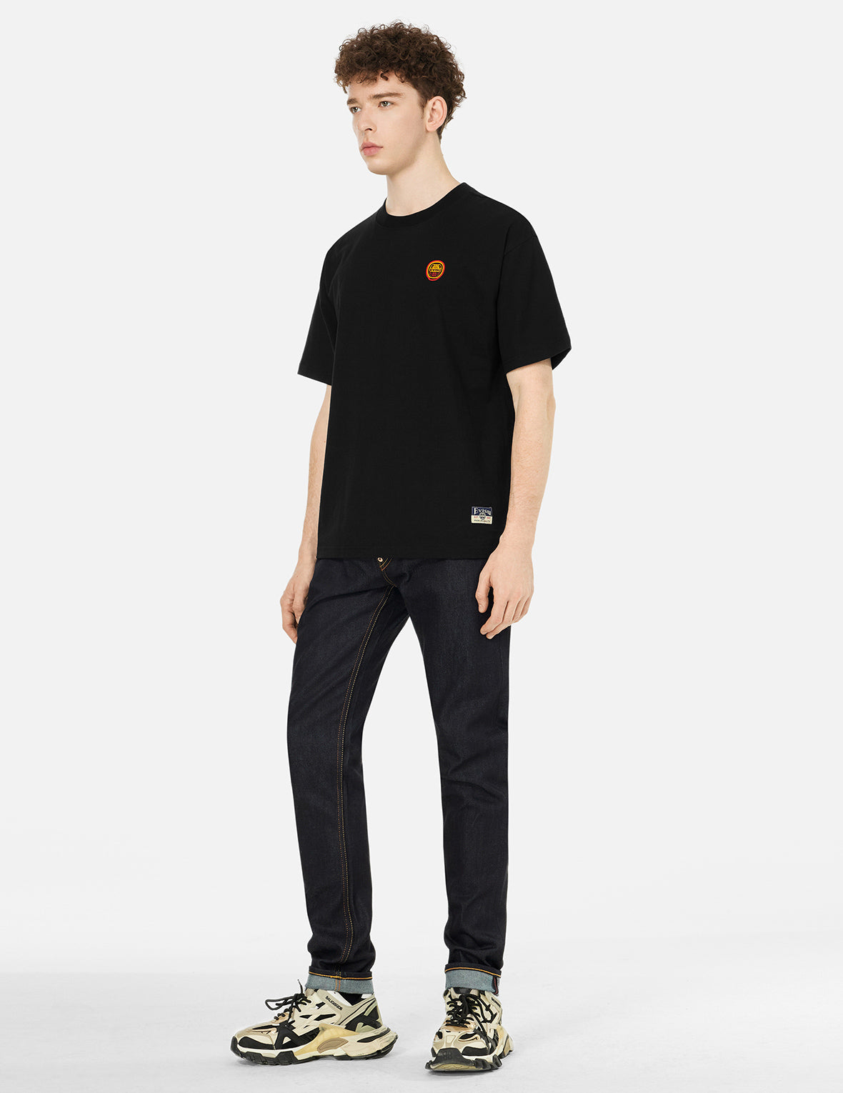 Daruma and Logo Embroidery Relax Fit T-shirt