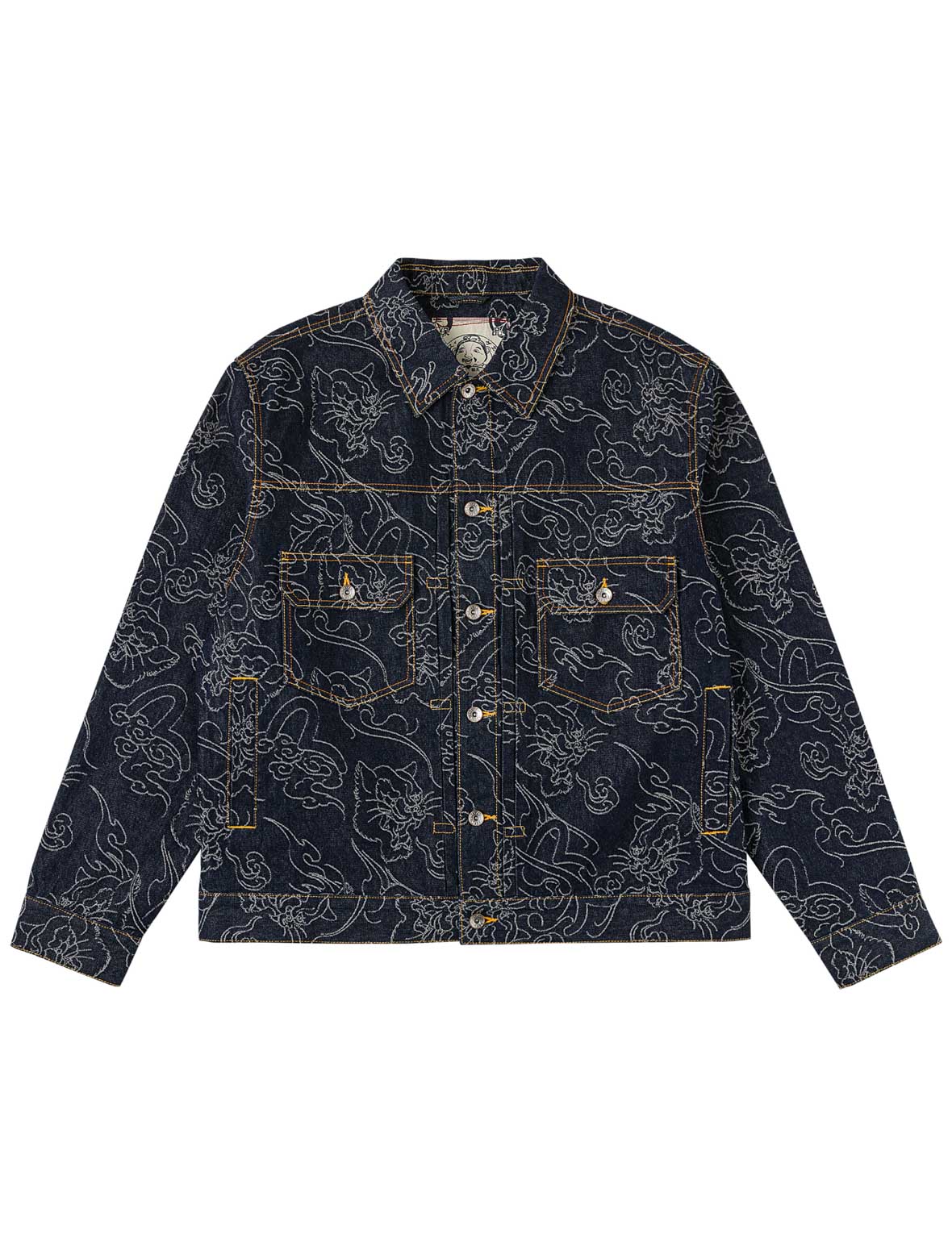 Allover Leopard Jacquard Denim Jacket