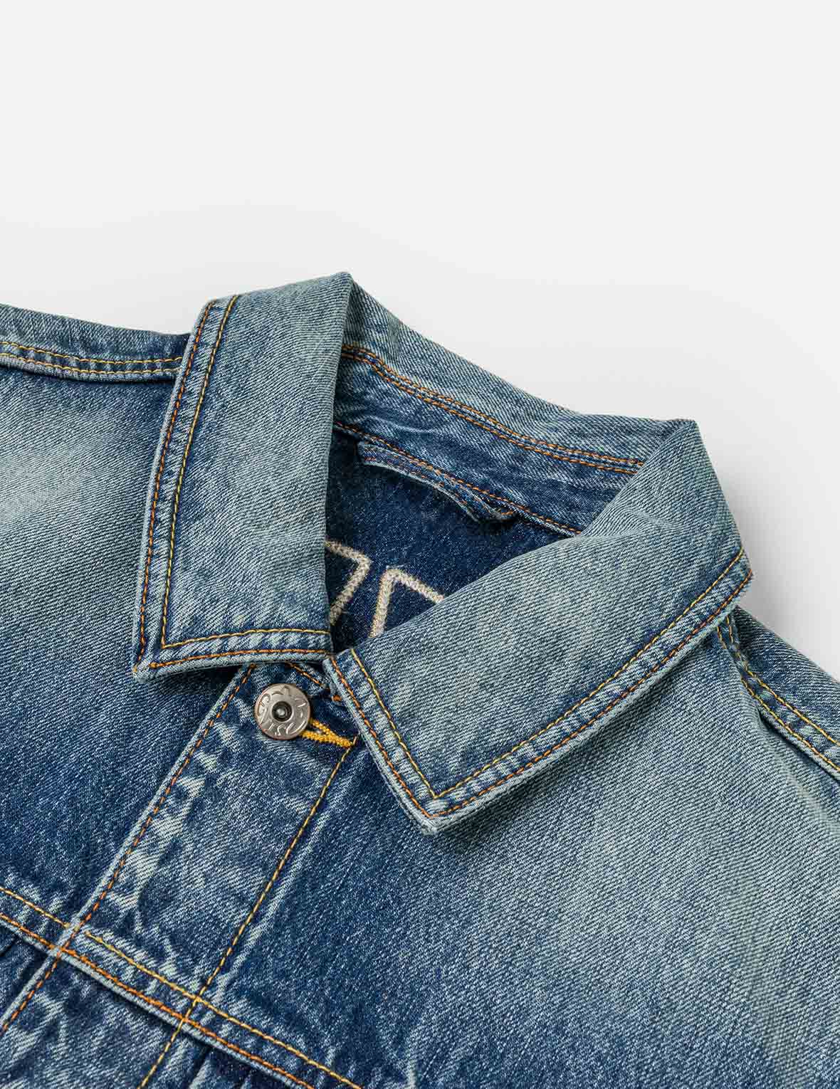 Evisu & Seagull Appliqué Chinese Denim Jacket