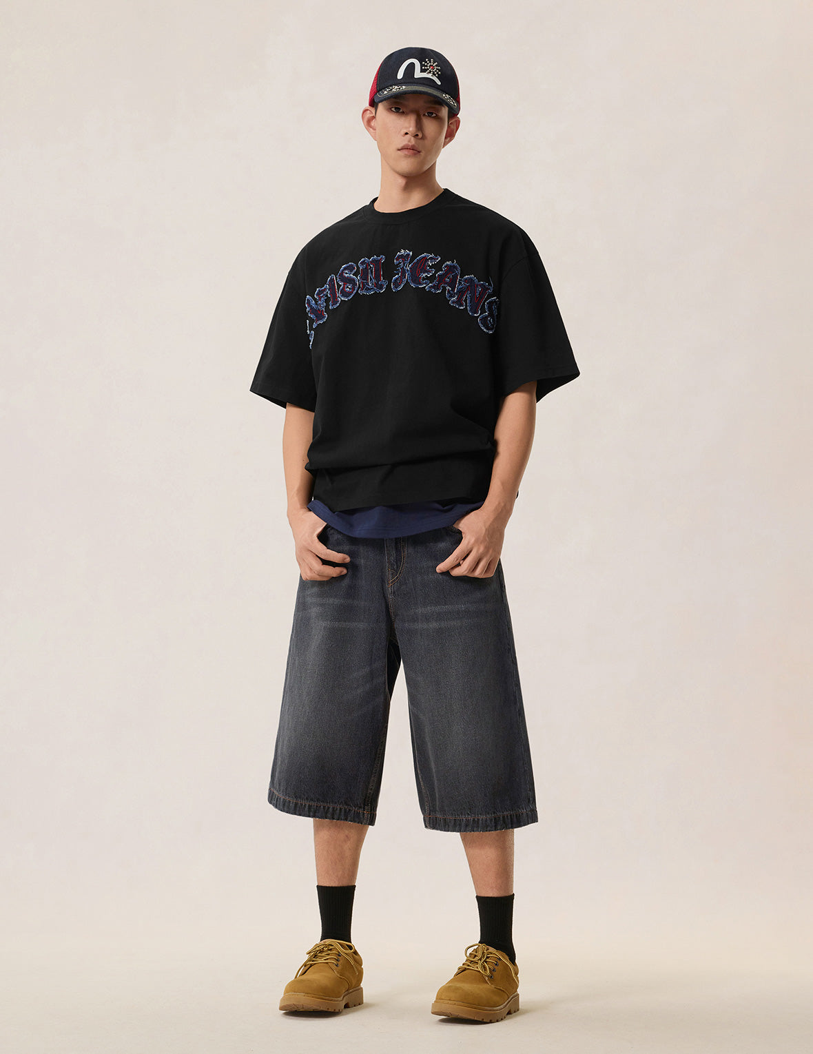 Skull Daicock Denim Shorts