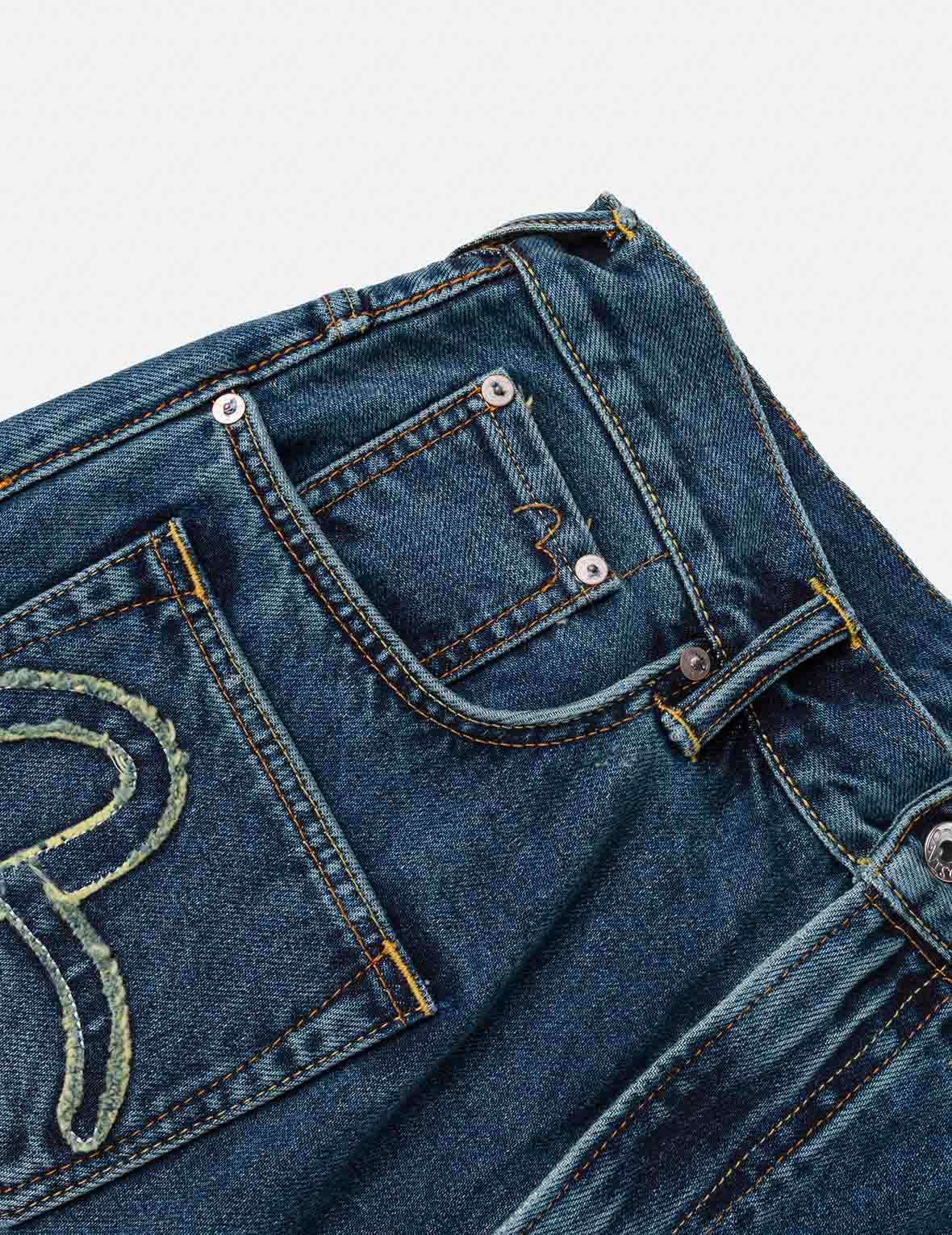 Skull Multi-Pocket Denim Shorts