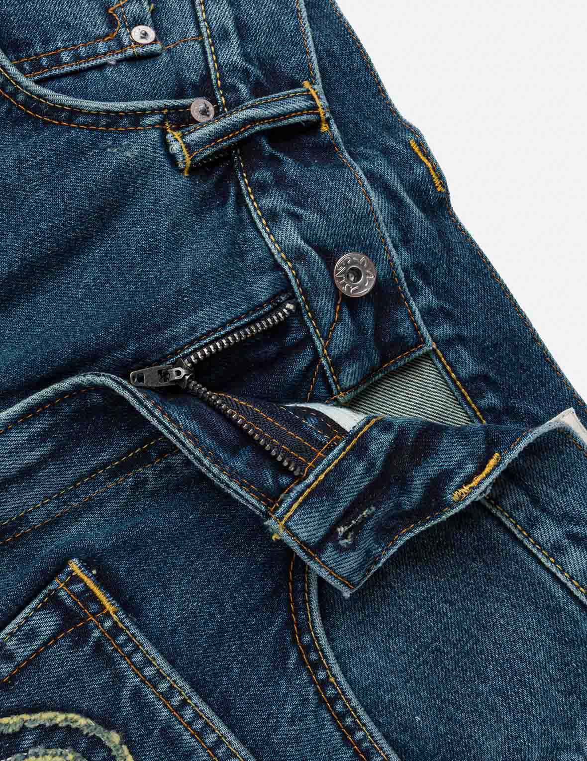 Skull Multi-Pocket Denim Shorts