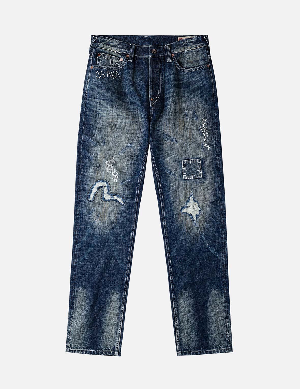 Hand-Drawn Printed Jeans #2020