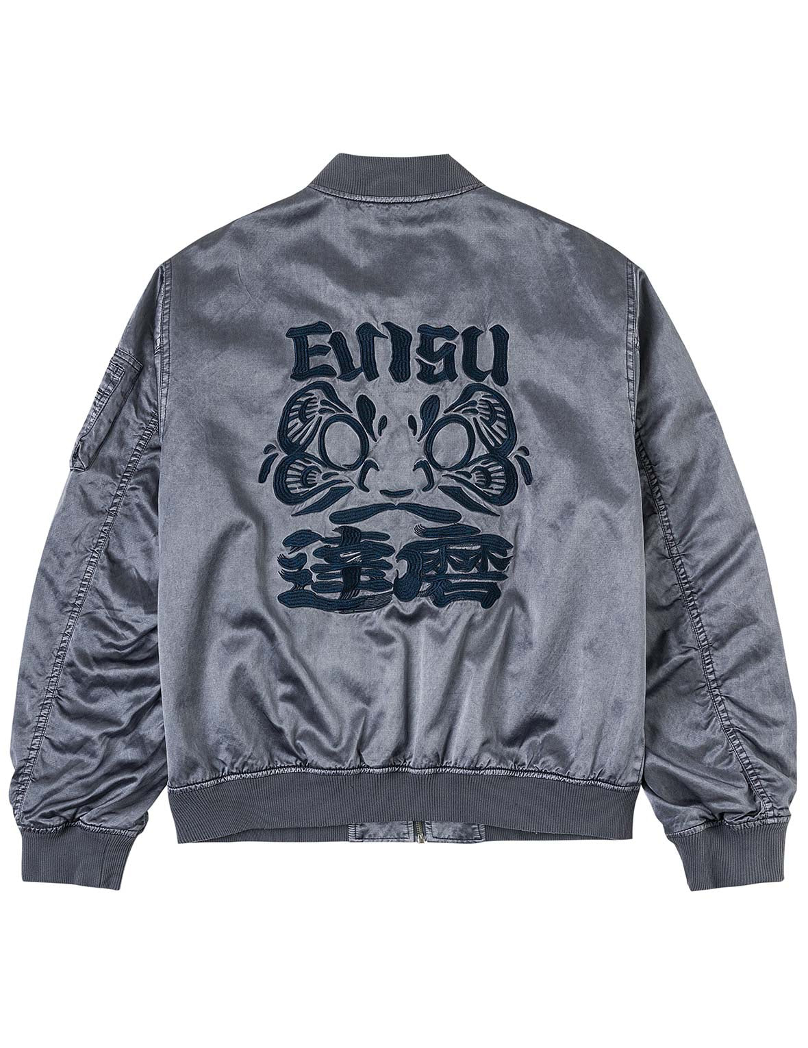 成染色达磨刺绣飞行员夹克