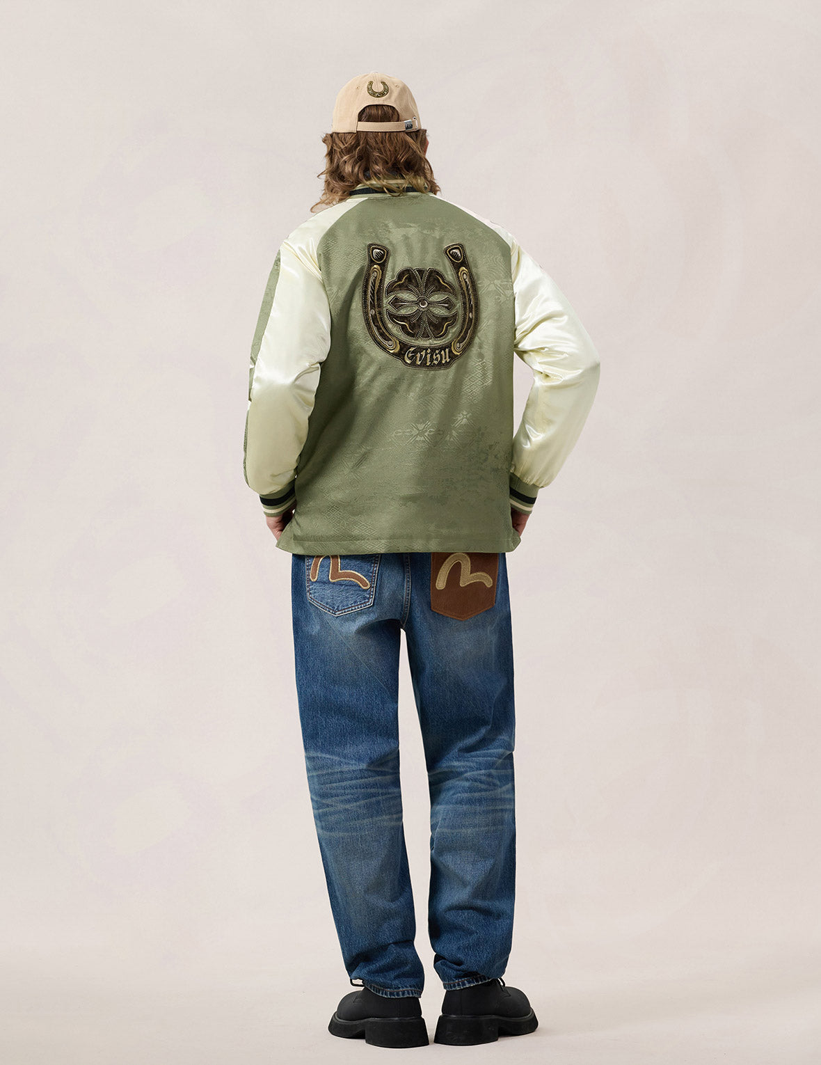 Allover Jacquard Padded Chinese Jacket - Green