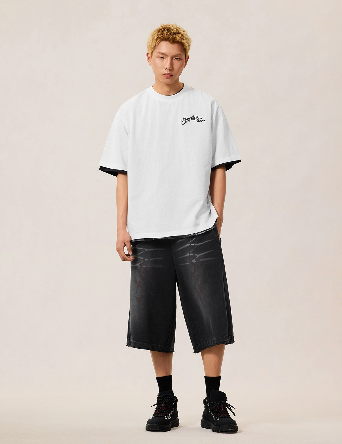 天蝎印花运动短裤