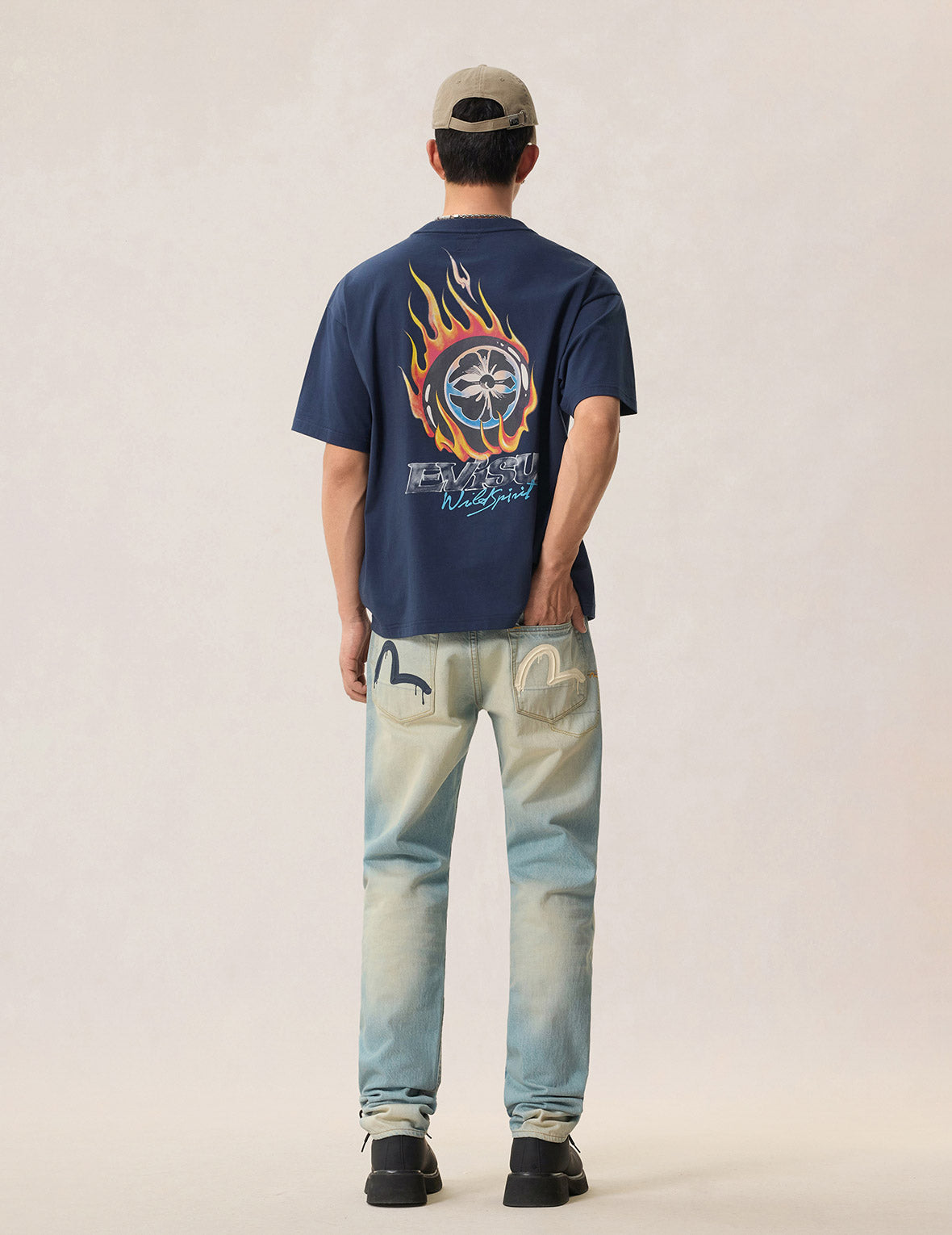 Flaming Kamon Snooker Print T-shirt