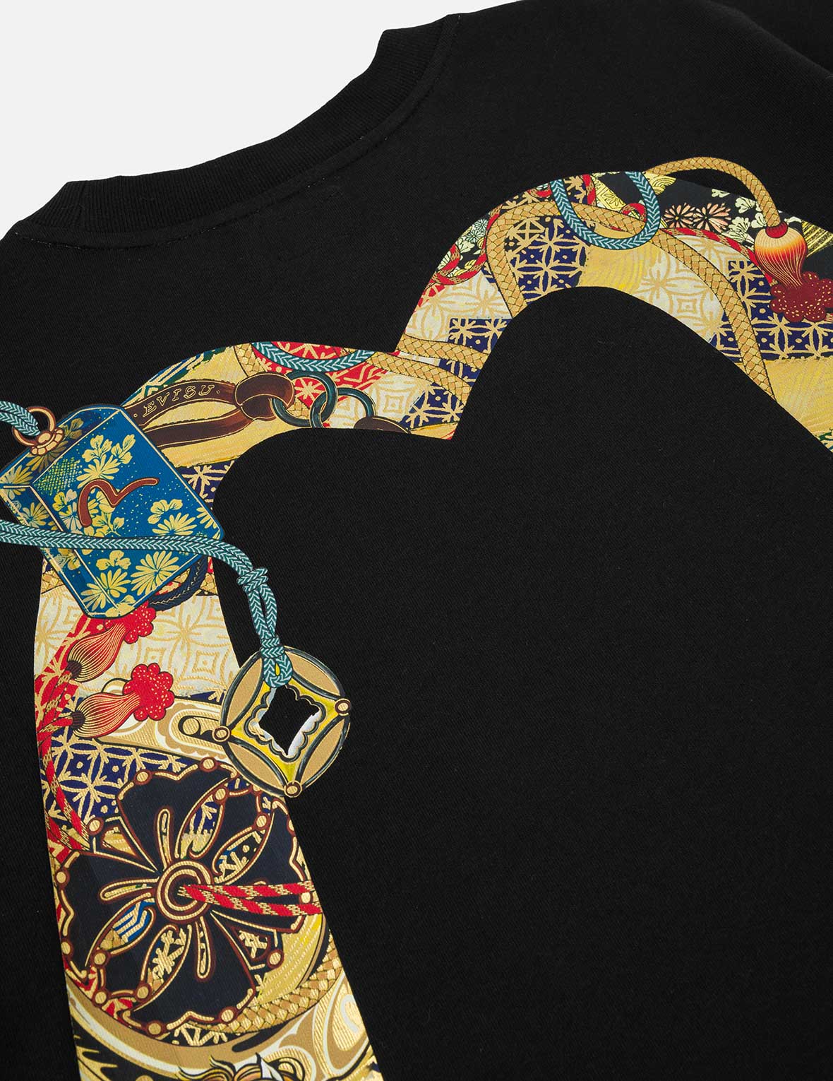 马年主题大 M 印花T恤 - 黑