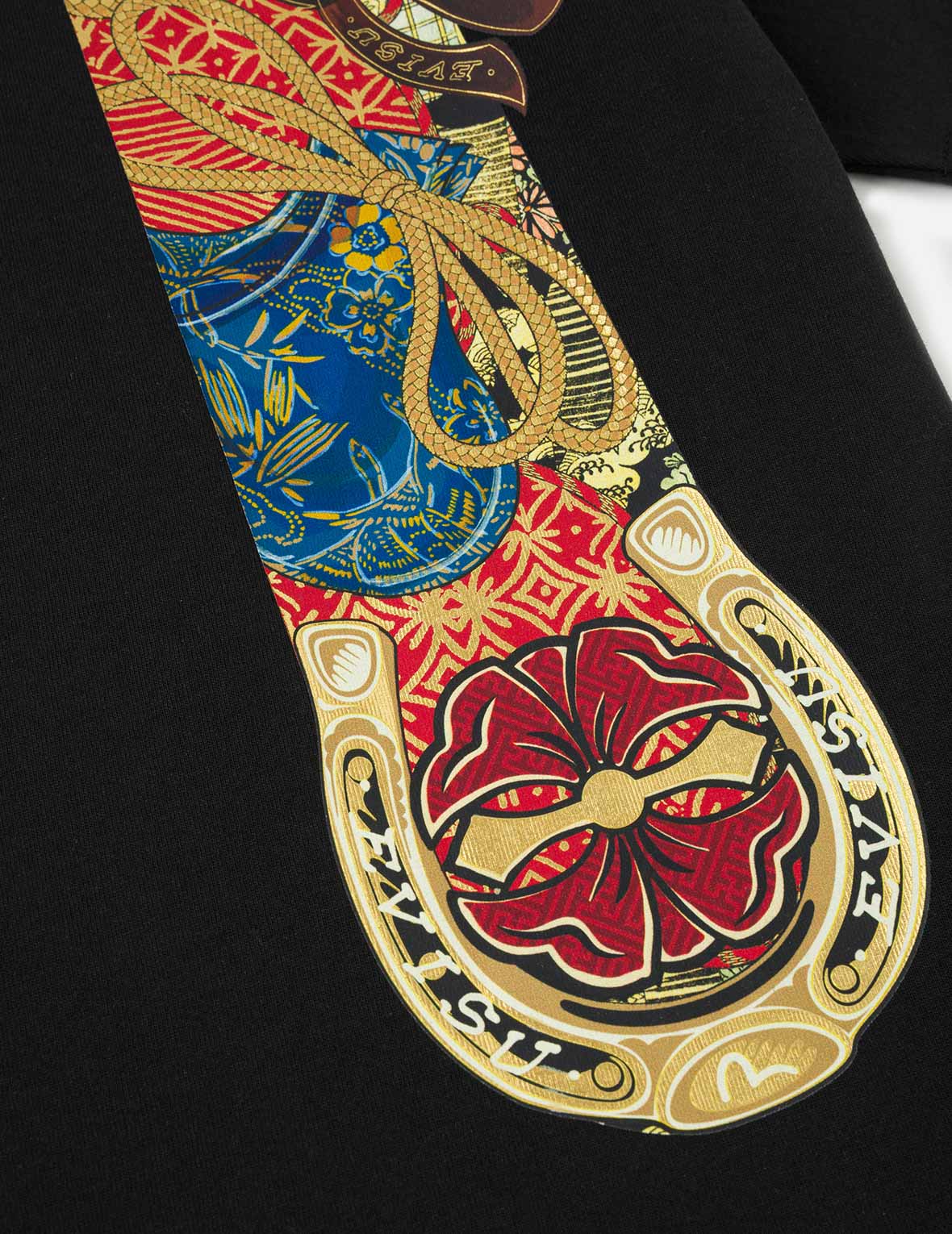 马年主题大 M 印花T恤 - 黑