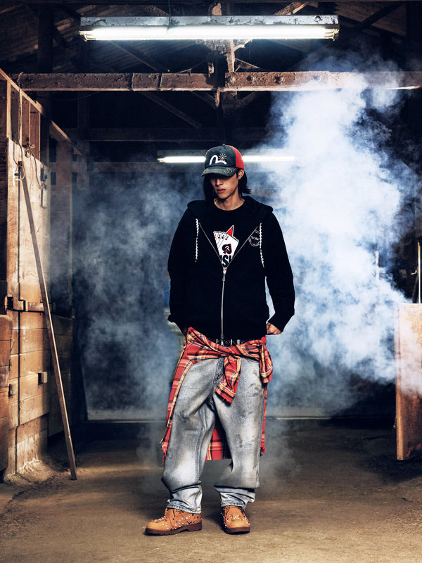 扑克王牌植絨星T恤 - 黑