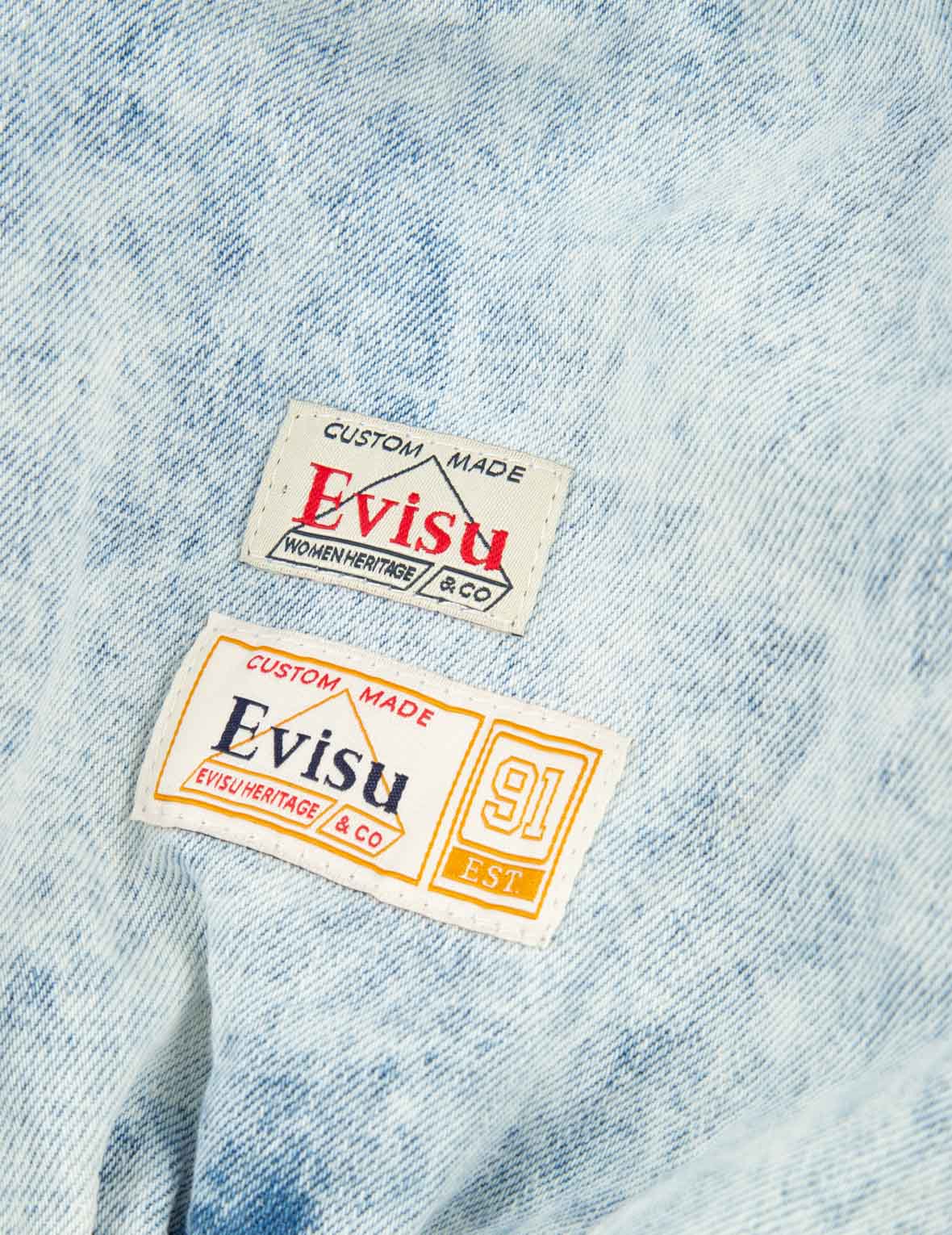Puff-sleeves Cropped Denim Blouse