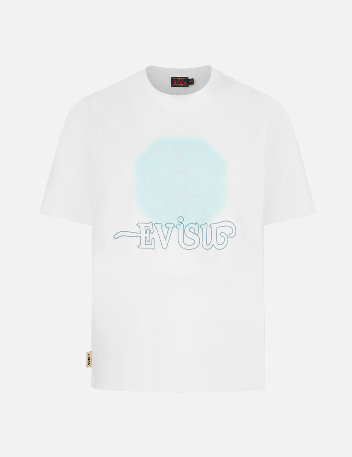 家花和商标刺绣超宽版T恤