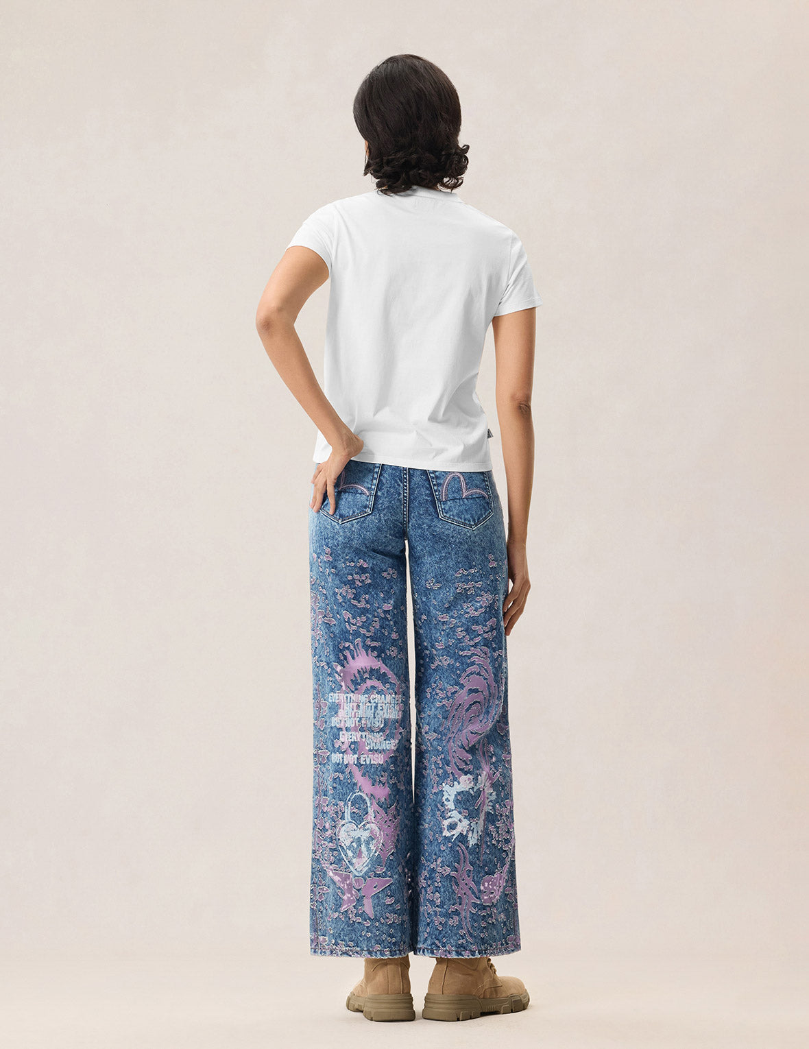 Pink Burn-Out Jeans