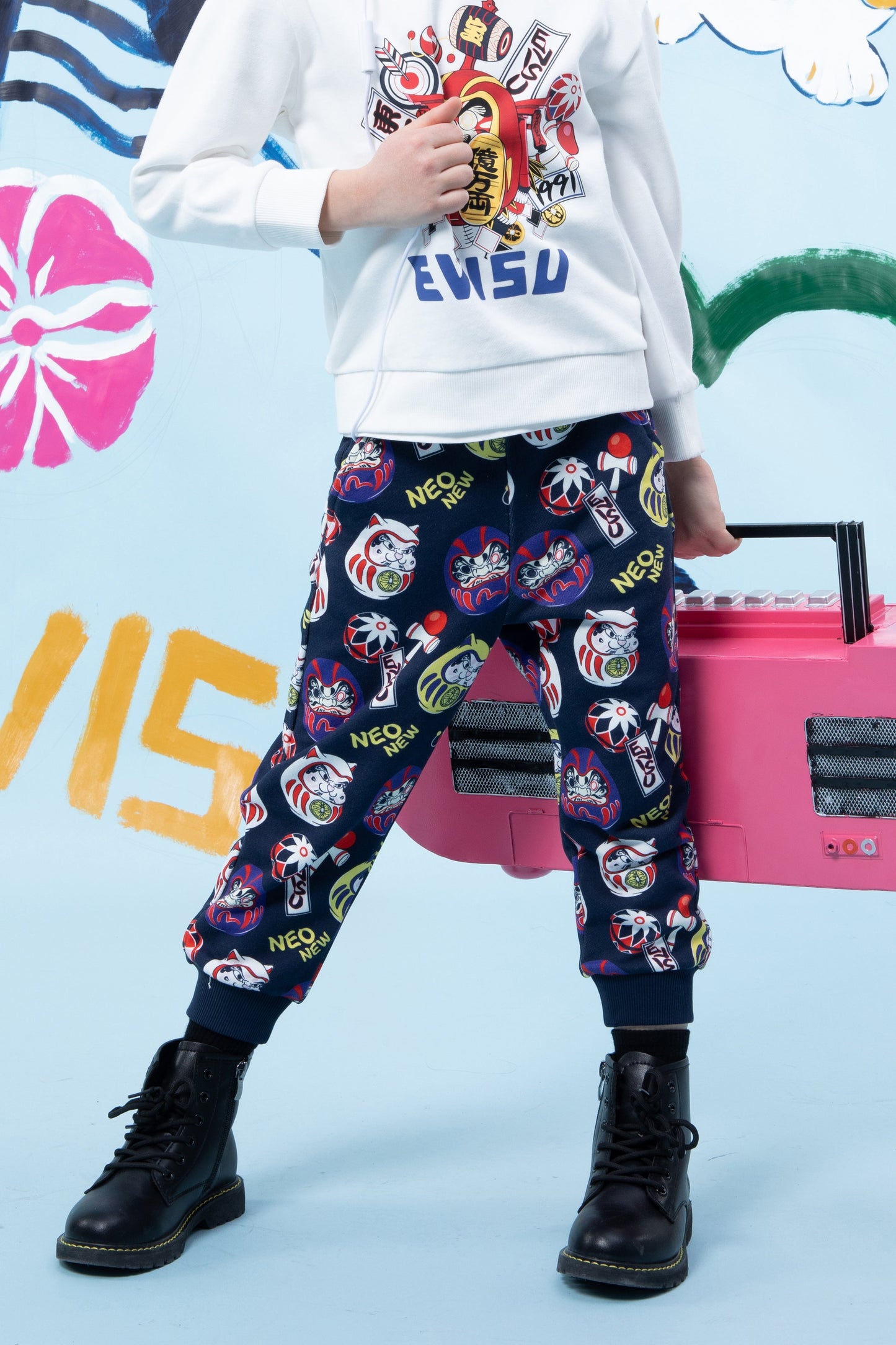 Allover Daruma Buddies Print Sweatpants